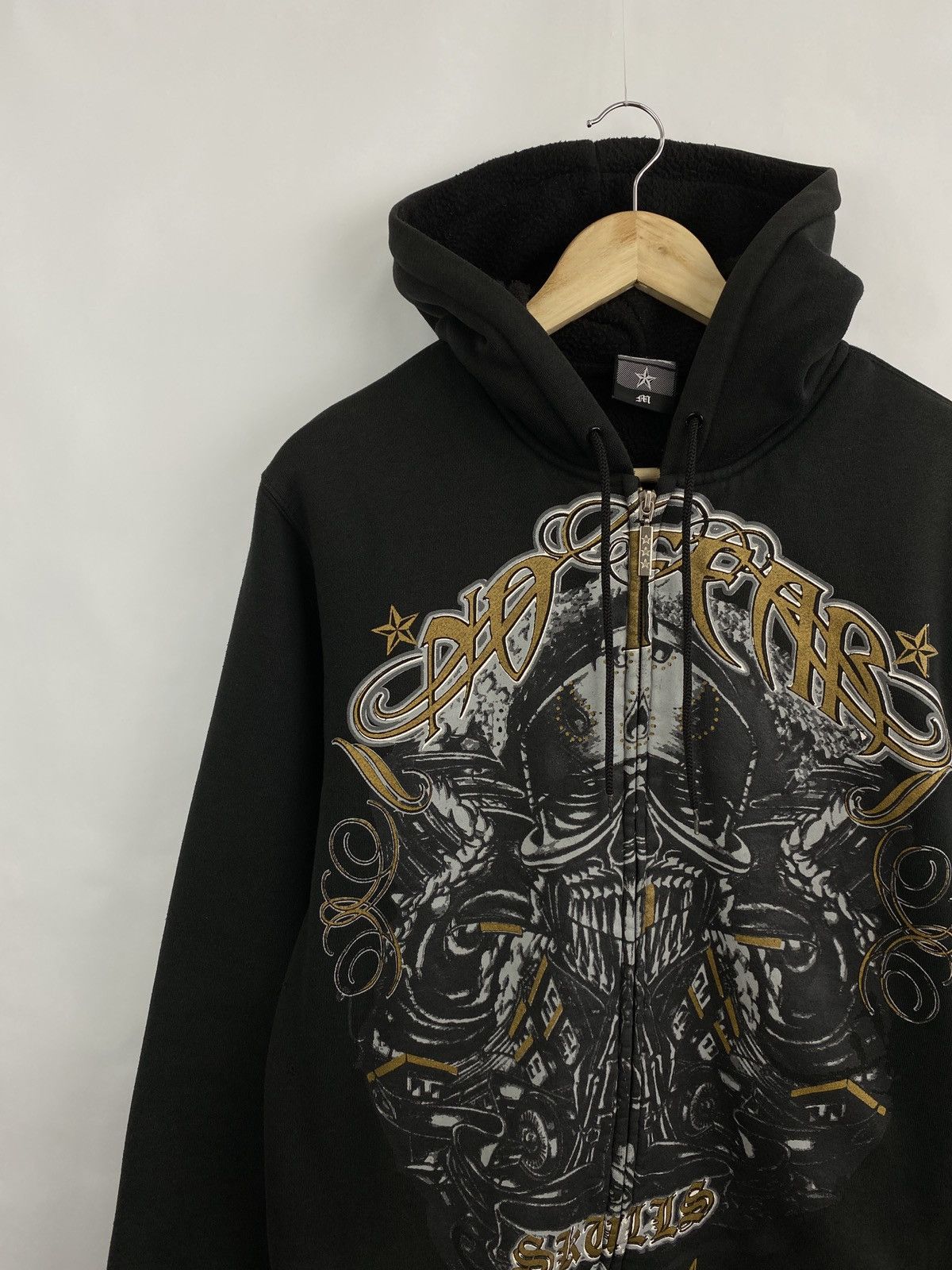 No Fear 💀 Vintage Y2K No Fear Skull Bones Affliction Zip Up Hoodie Size US M / EU 48-50 / 2 - 2 Thumbnail