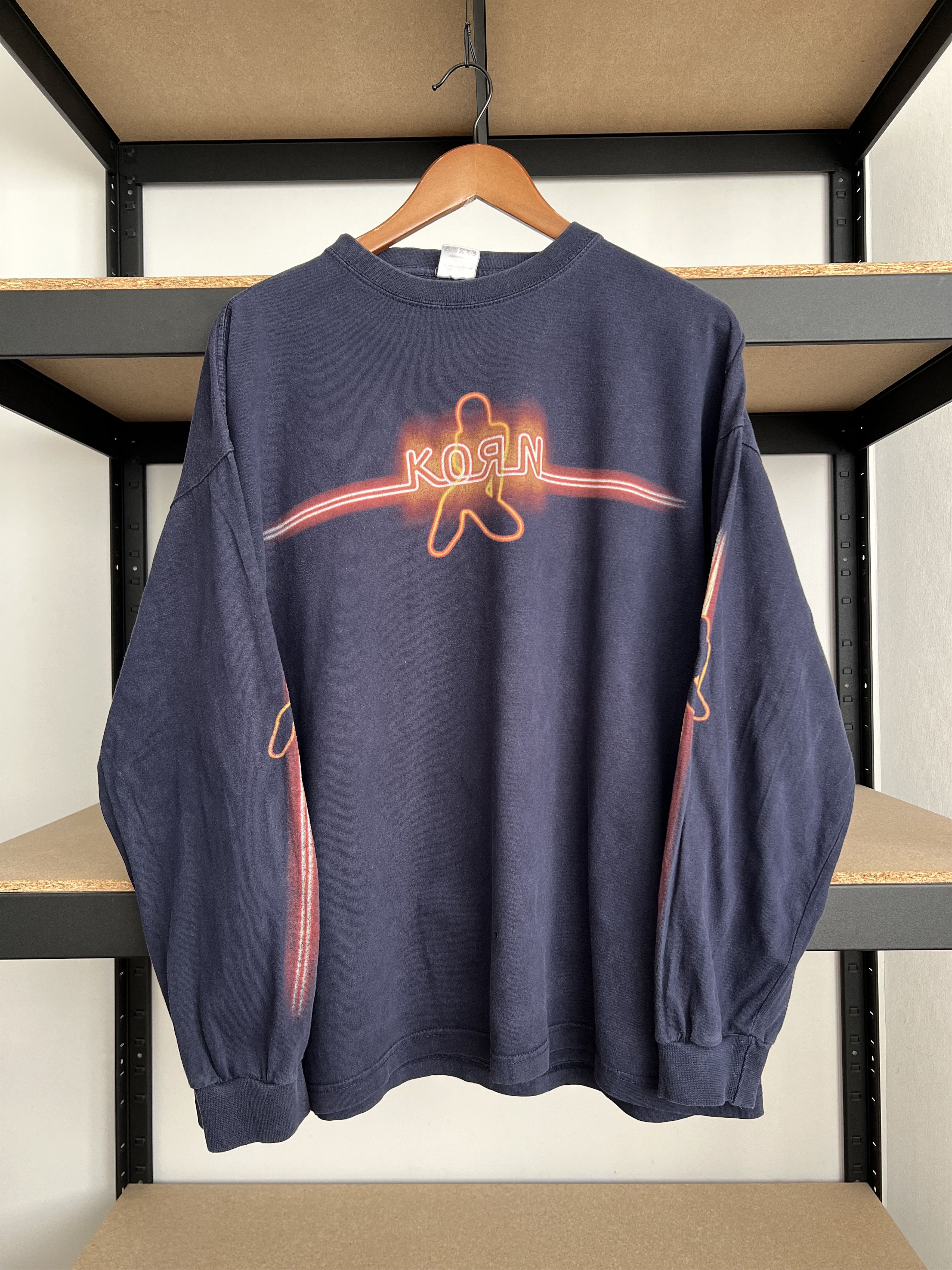 Band Tees Vintage 2000s Korn Neon Stripper Girl Nu Metal Long Sleeve Size US XL / EU 56 / 4 - 1 Thumbnail