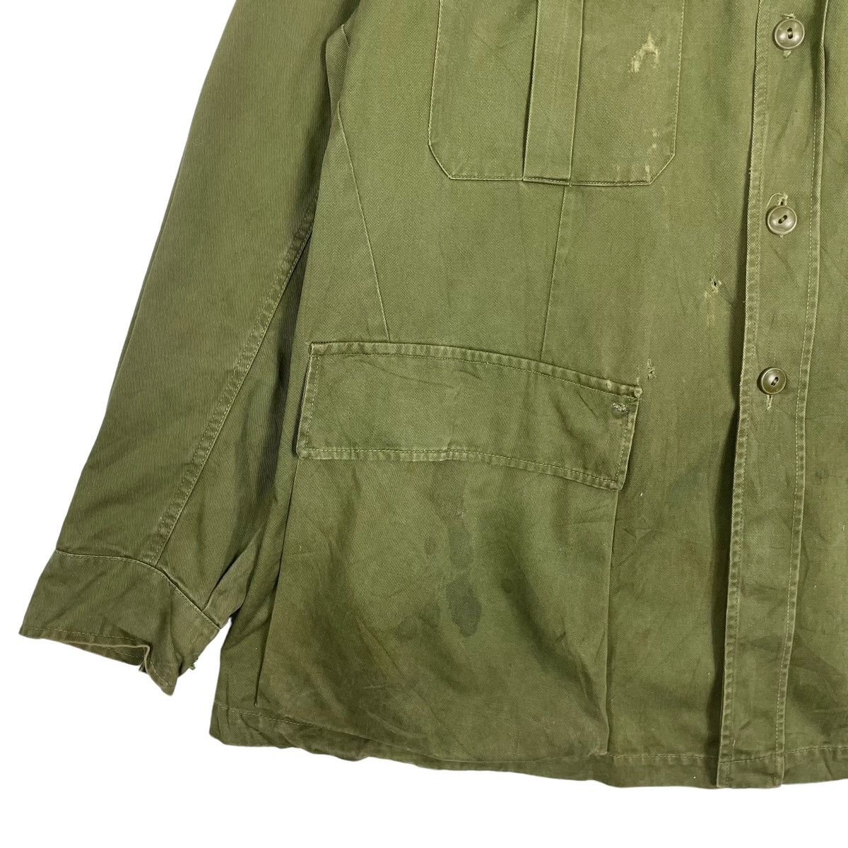 Vintage 💥70s OG ARMY BUTTON FIELD JACKET SHIRT Size US L / EU 52-54 / 3 - 3 Thumbnail