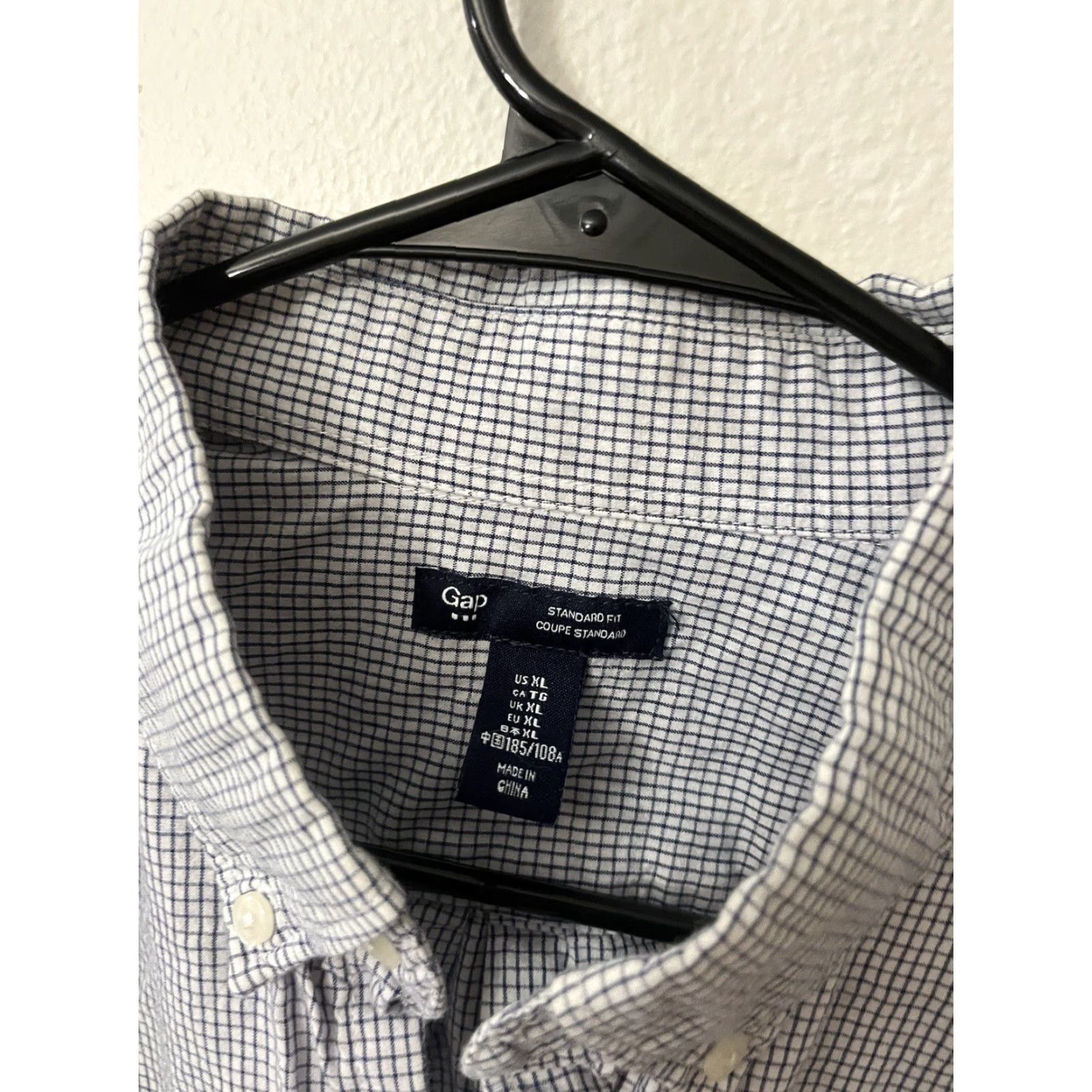 Gap GAP Button-Up Shirt XL Men Plaid Blue & White Classic Long Sleeve Cotton Gingham Casual Standard Fit Size US XL / EU 56 / 4 - 2 Thumbnail