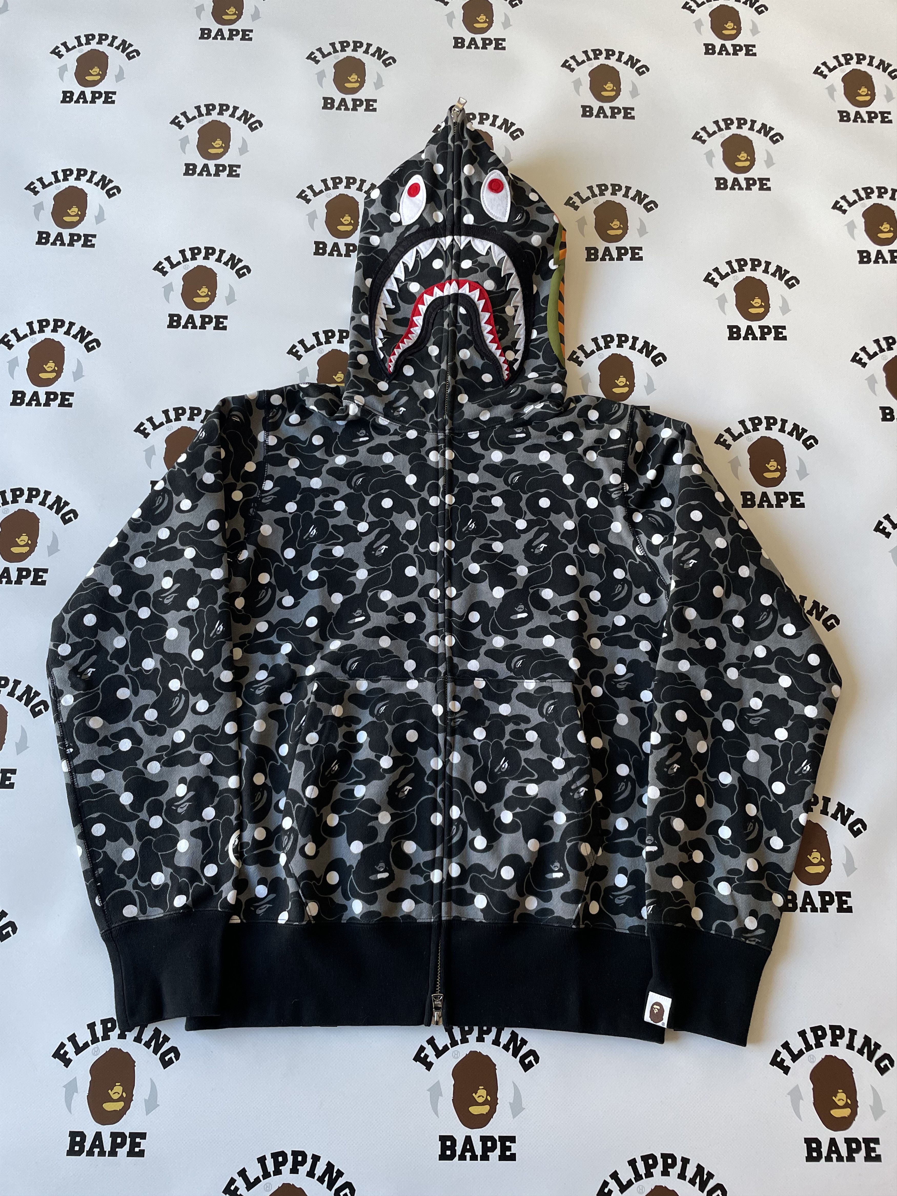 Bape ABC Dot Shark Full Zip Hoodie | Grailed