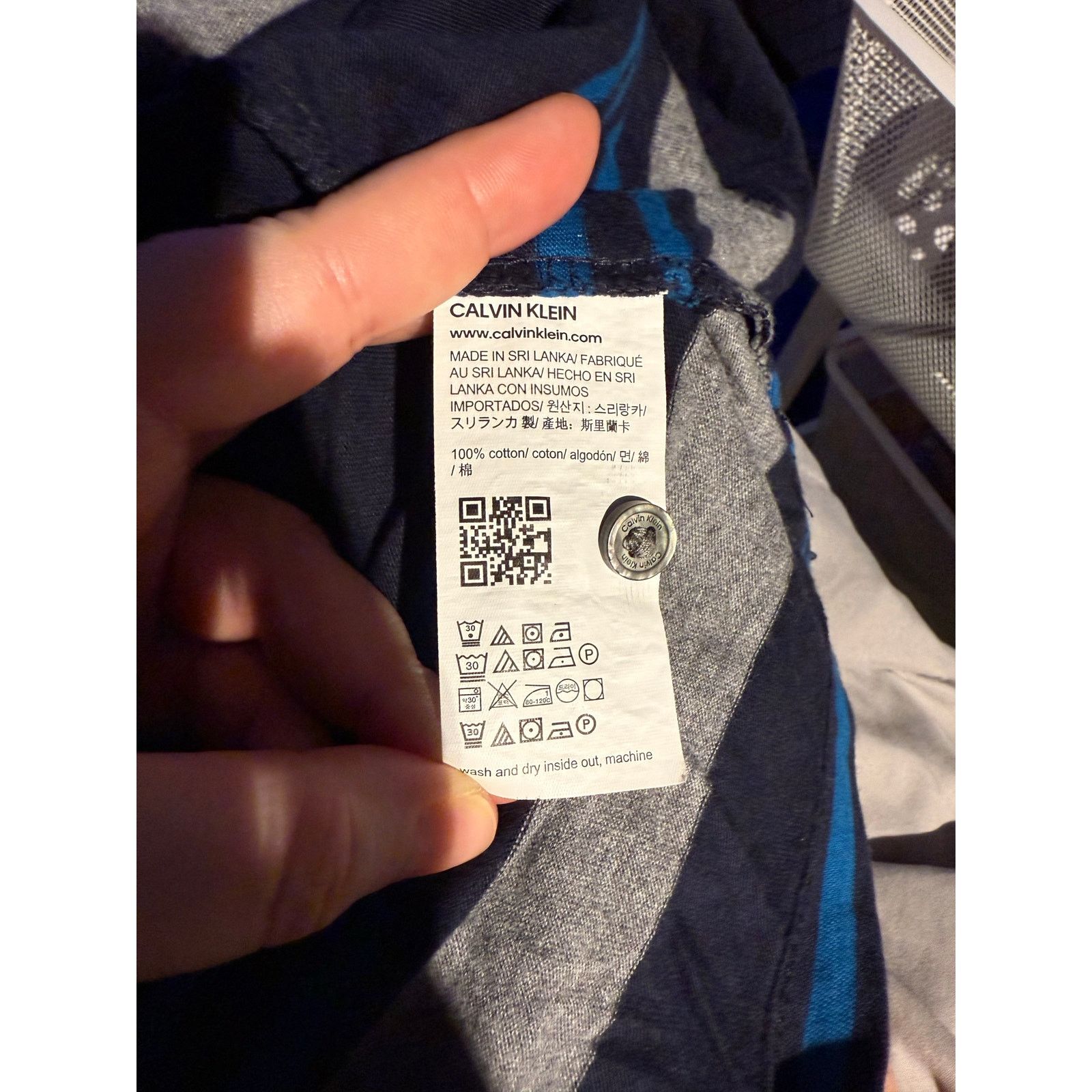 Calvin Klein Calvin Klein Men’s Polo Shirt Blue Gray Striped Size M Size US M / EU 48-50 / 2 - 7 Thumbnail
