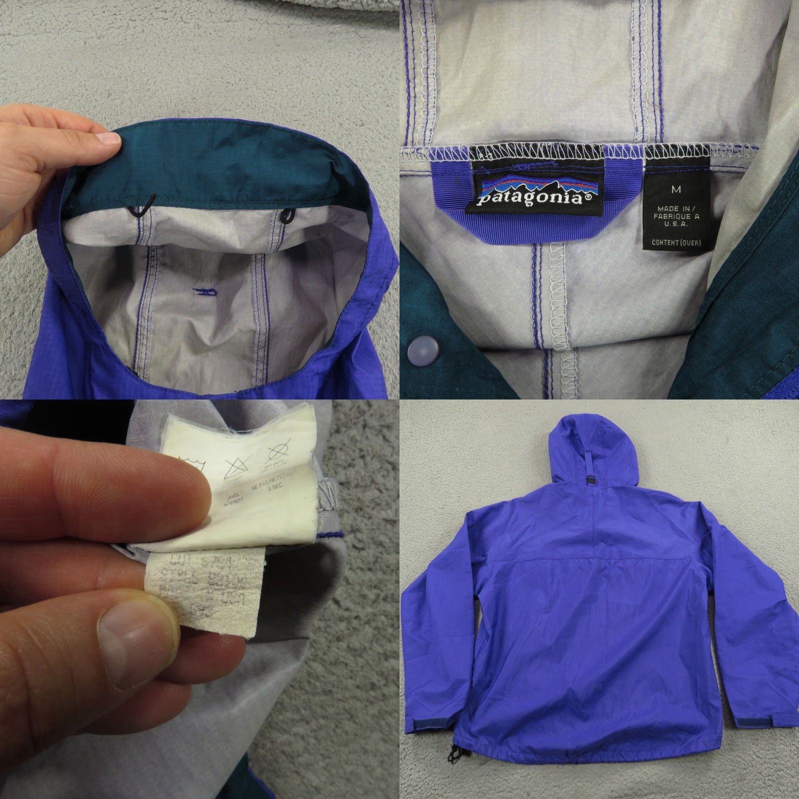 Patagonia VTG Patagonia Jacket Mens Medium Purple Anorak Wind Rain 90s Snap Kangaroo Pouch Size US M / EU 48-50 / 2 - 8 Thumbnail