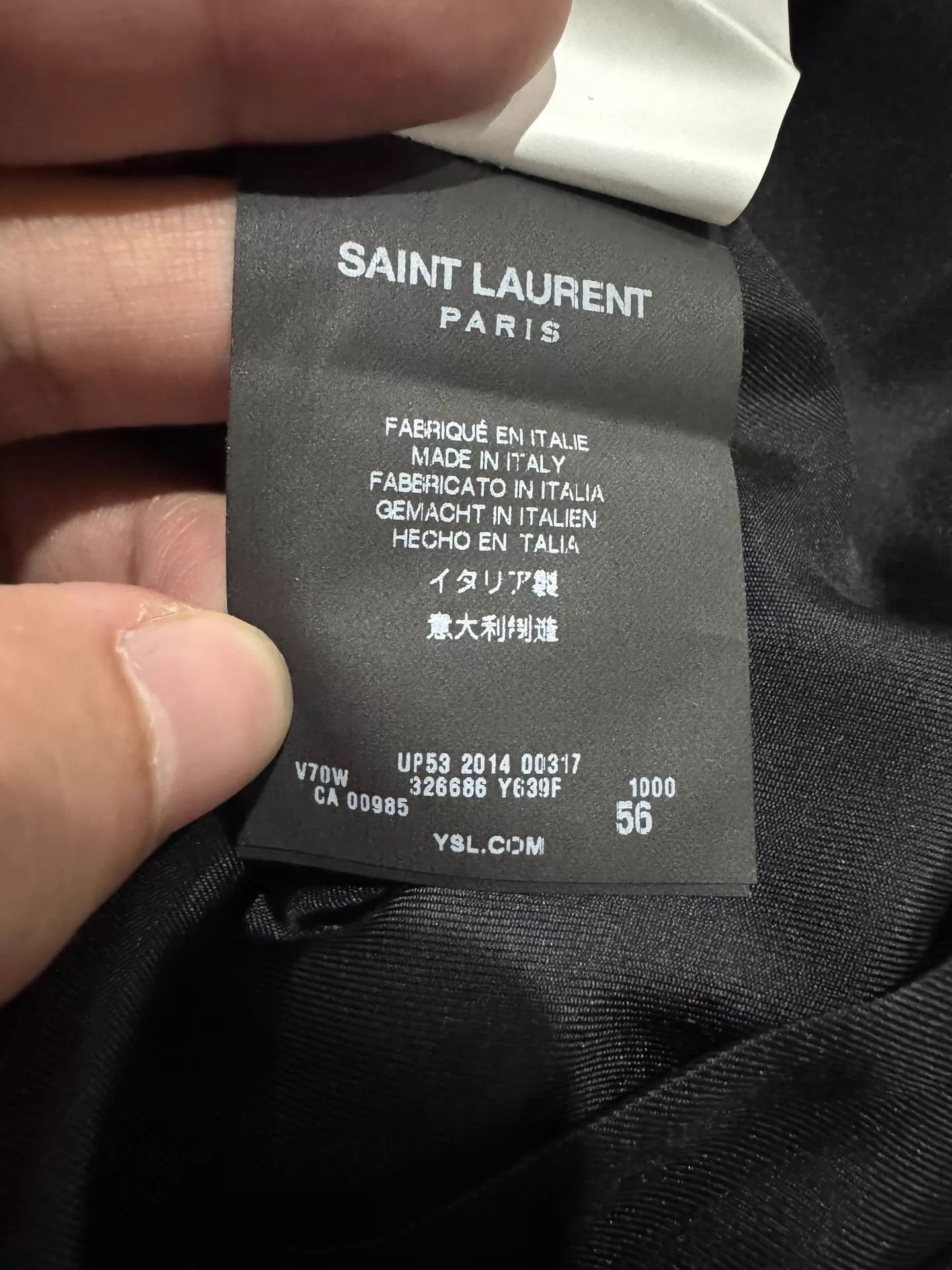 Saint Laurent Paris Saint Laurent SLP Hedi Leather Sleeve Wool Blazer 56 W/tags Size US XL / EU 56 / 4 - 4 Thumbnail