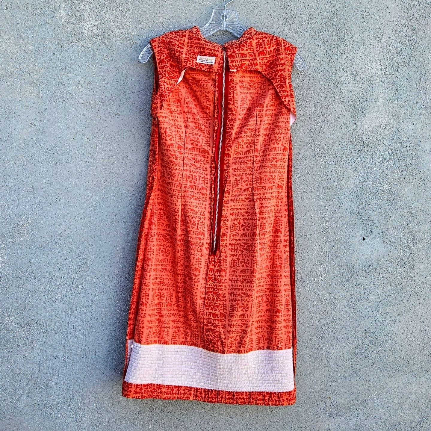 Vintage Vintage 60s Rama Siam Orange Quilted Cotton Dress 6 8 Thaila Size S / US 4 / IT 40 - 10 Thumbnail