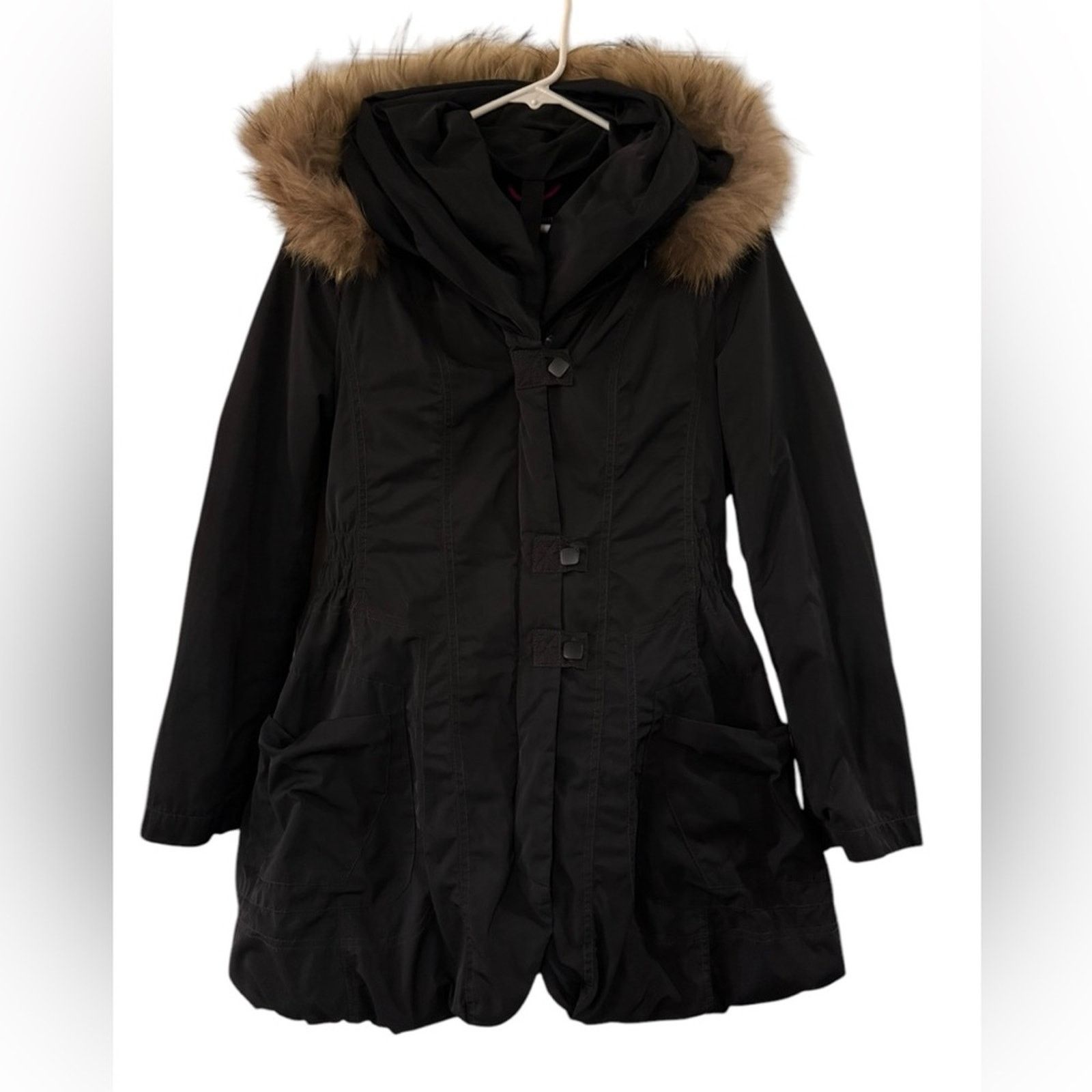 Daniel Hechter Daniel Hechter Faux Fur Hooded Parka Belt Black Size 8 Size M / US 6-8 / IT 42-44 - 1 Thumbnail