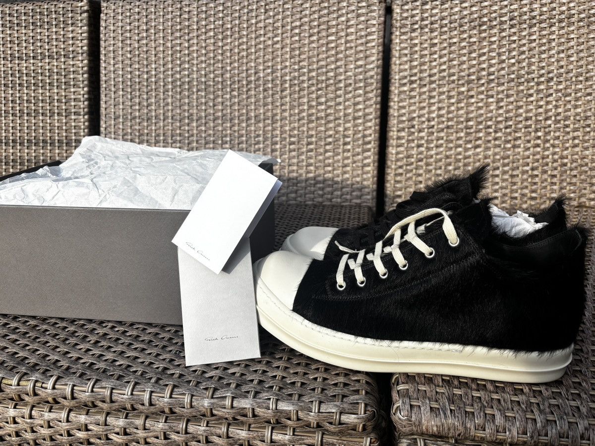 Rick Owens Mainline Rick Owens Strobe Low 'Black Cow Fur Size US 11 / EU 44 - 4 Thumbnail