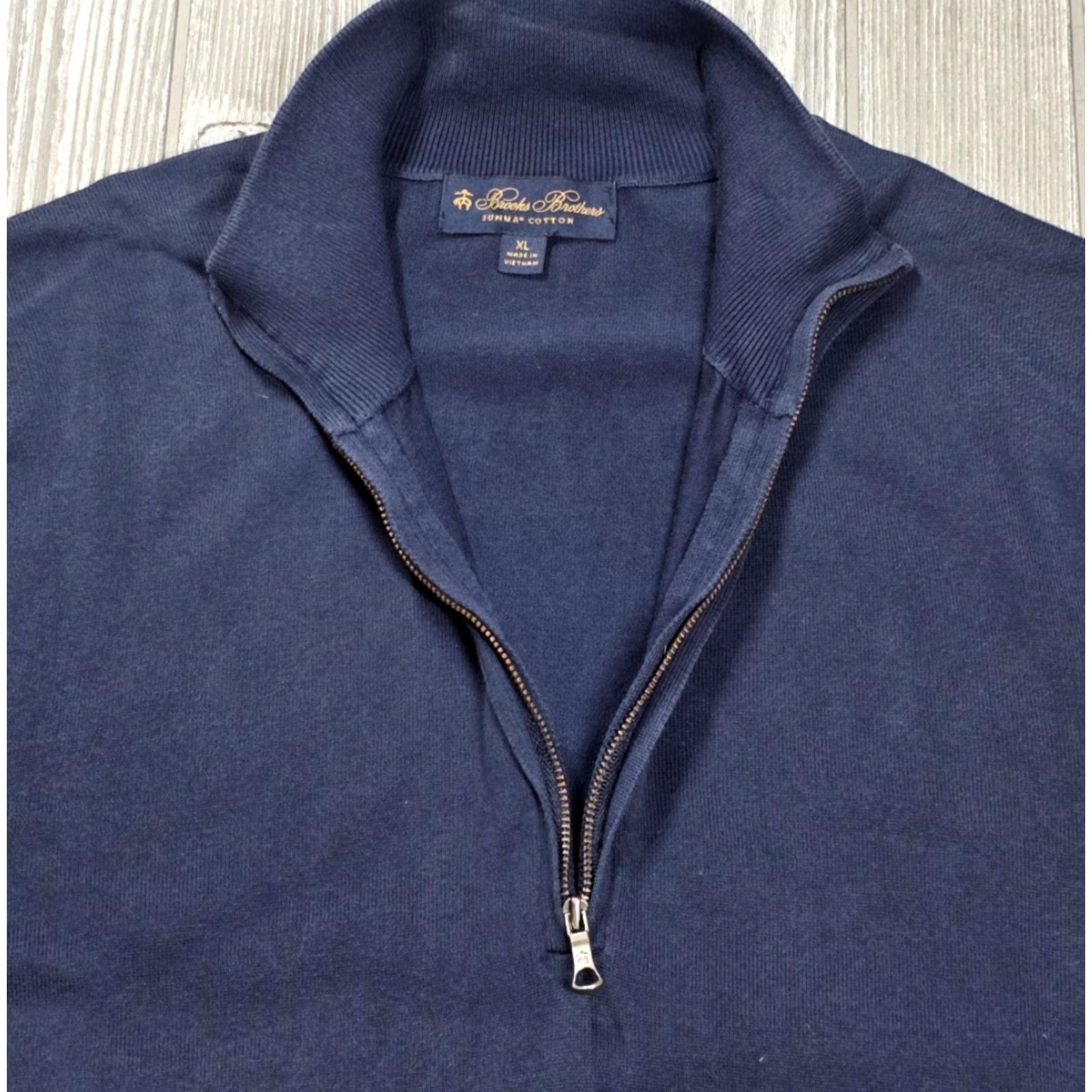 Brooks Brothers Brooks Brothers Supima Cotton Quarter Zip Pullover Knit Sweater Mens XL Blue Size US XL / EU 56 / 4 - 3 Thumbnail