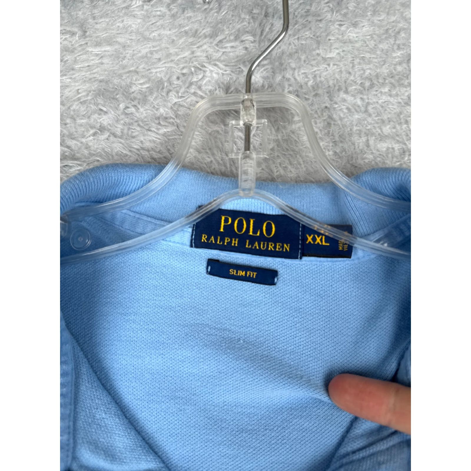 Ralph Lauren VINTAGE Ralph Lauren Polo Shirt 2XL Blue Slim Fit Short Sleeve Cotton Mens Size US XXL / EU 58 / 5 - 7 Thumbnail