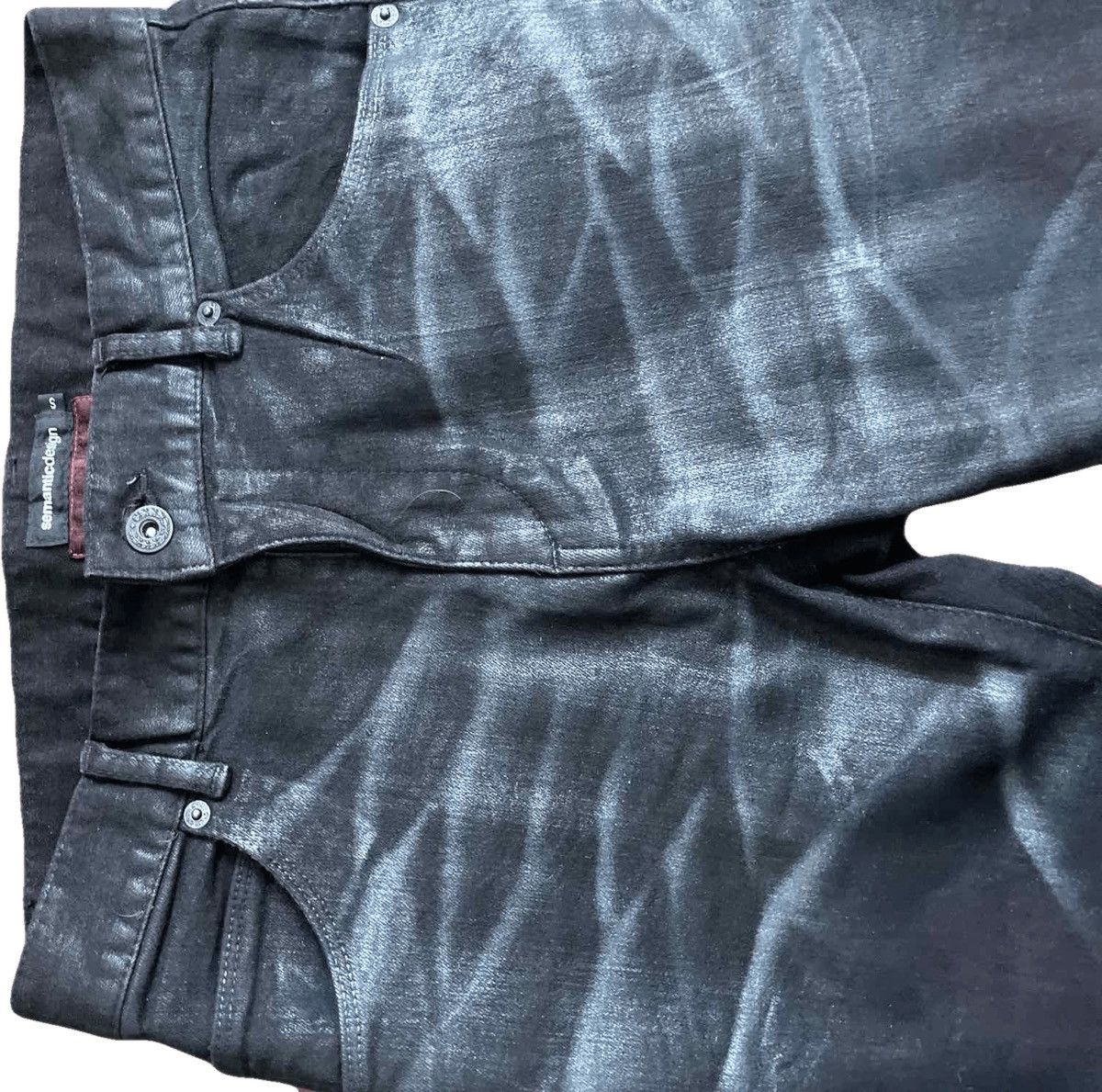 Semantic design wax distressed jeans LGB Kmrii vkei