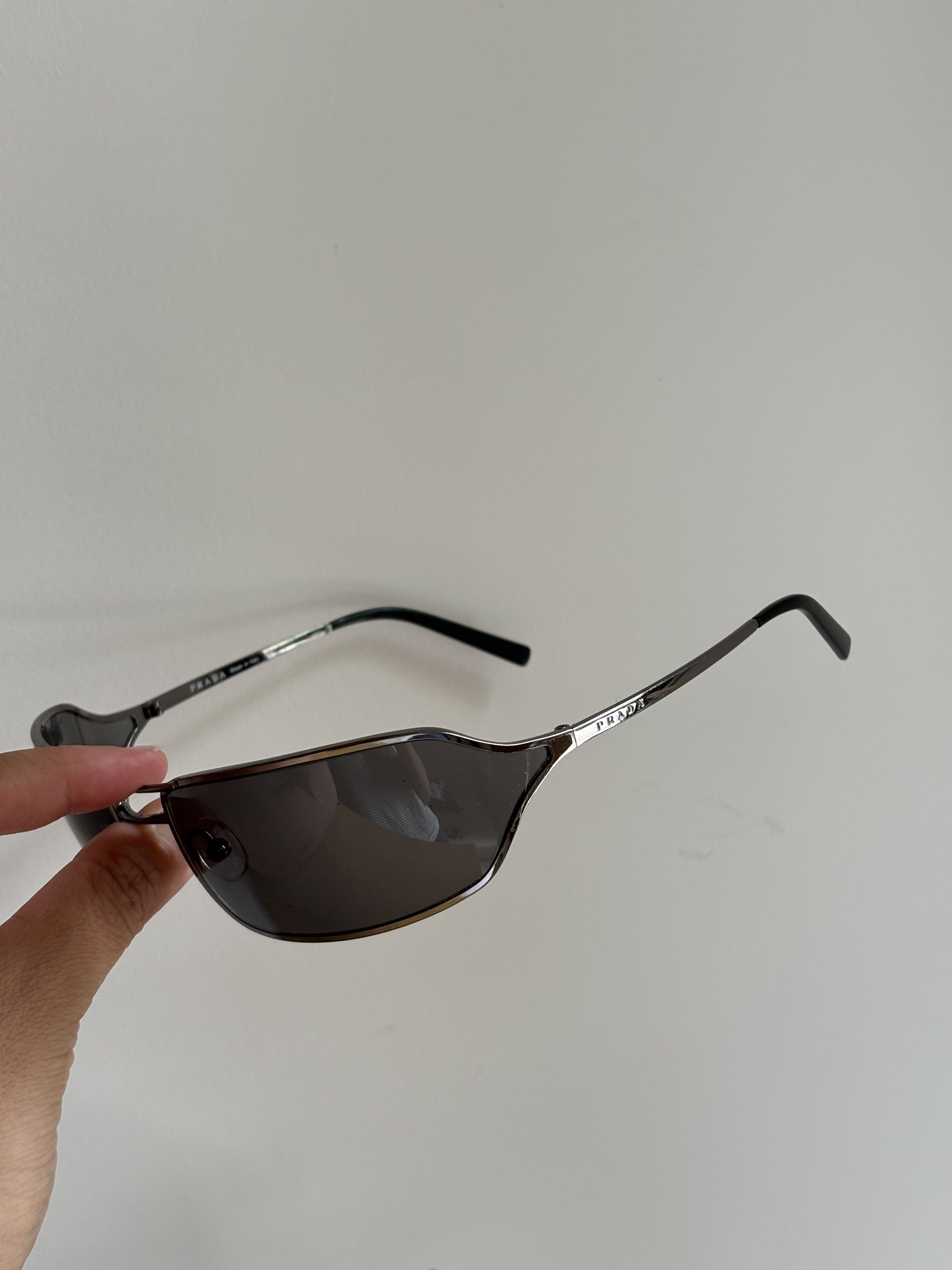 Prada PRADA Sunglasses Flame 2004 Star Mask Fire Chrome Silver