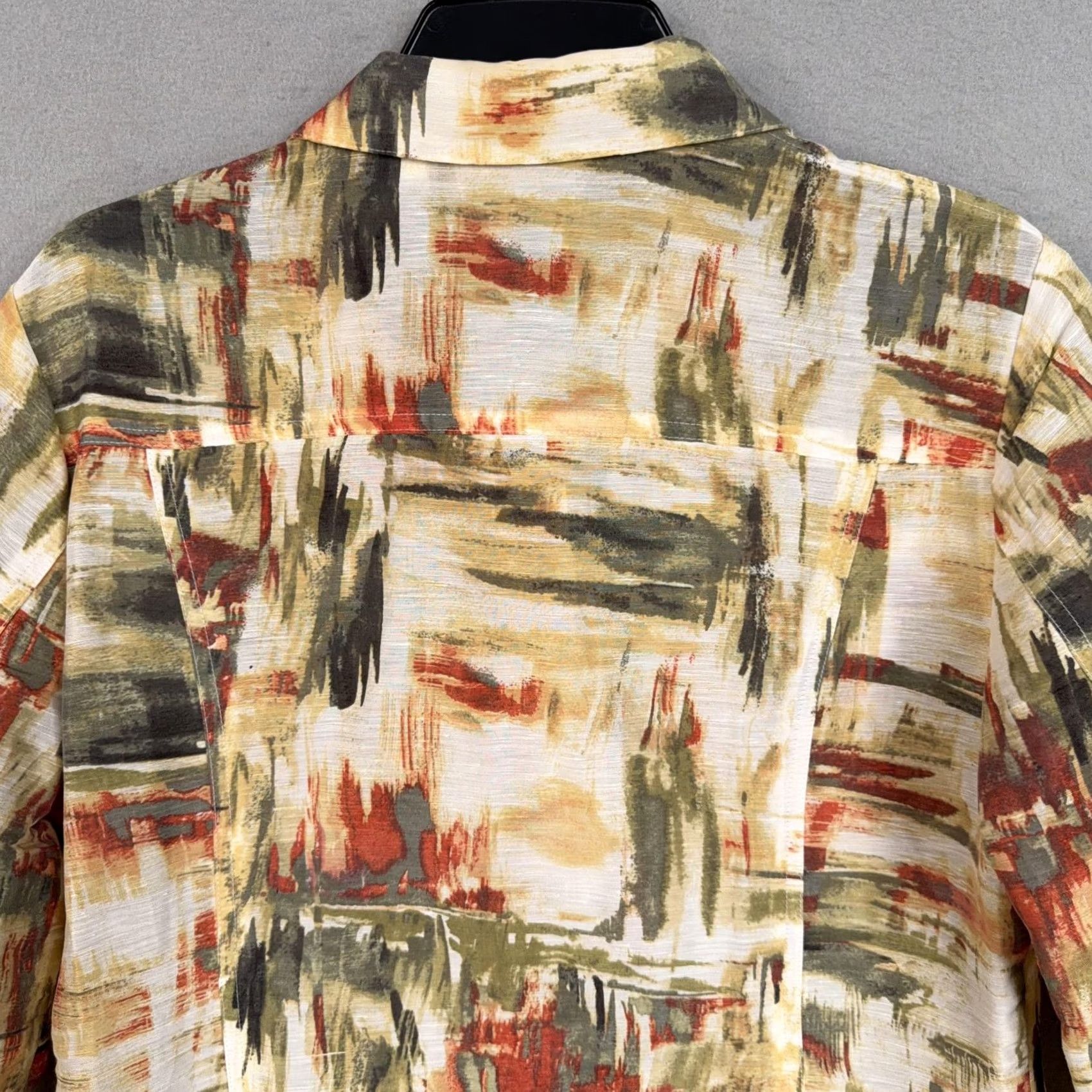 Vintage Chico'S Linen Blend Artistic Jacket Short Oversized Womens 1 Vibrant Spring Travel Size 28" / US 6 / IT 42 - 7 Thumbnail