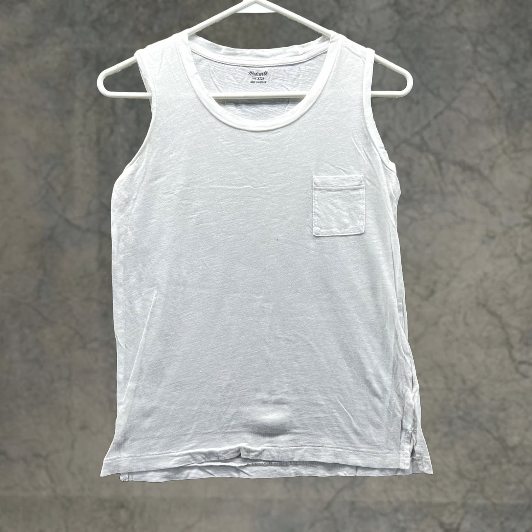 Madewell Madewell Tank Top Womens XXS White Pocket Scoop Neck Sleeveless Jersey Size XXS / US 00 / IT 34 - 1 Thumbnail