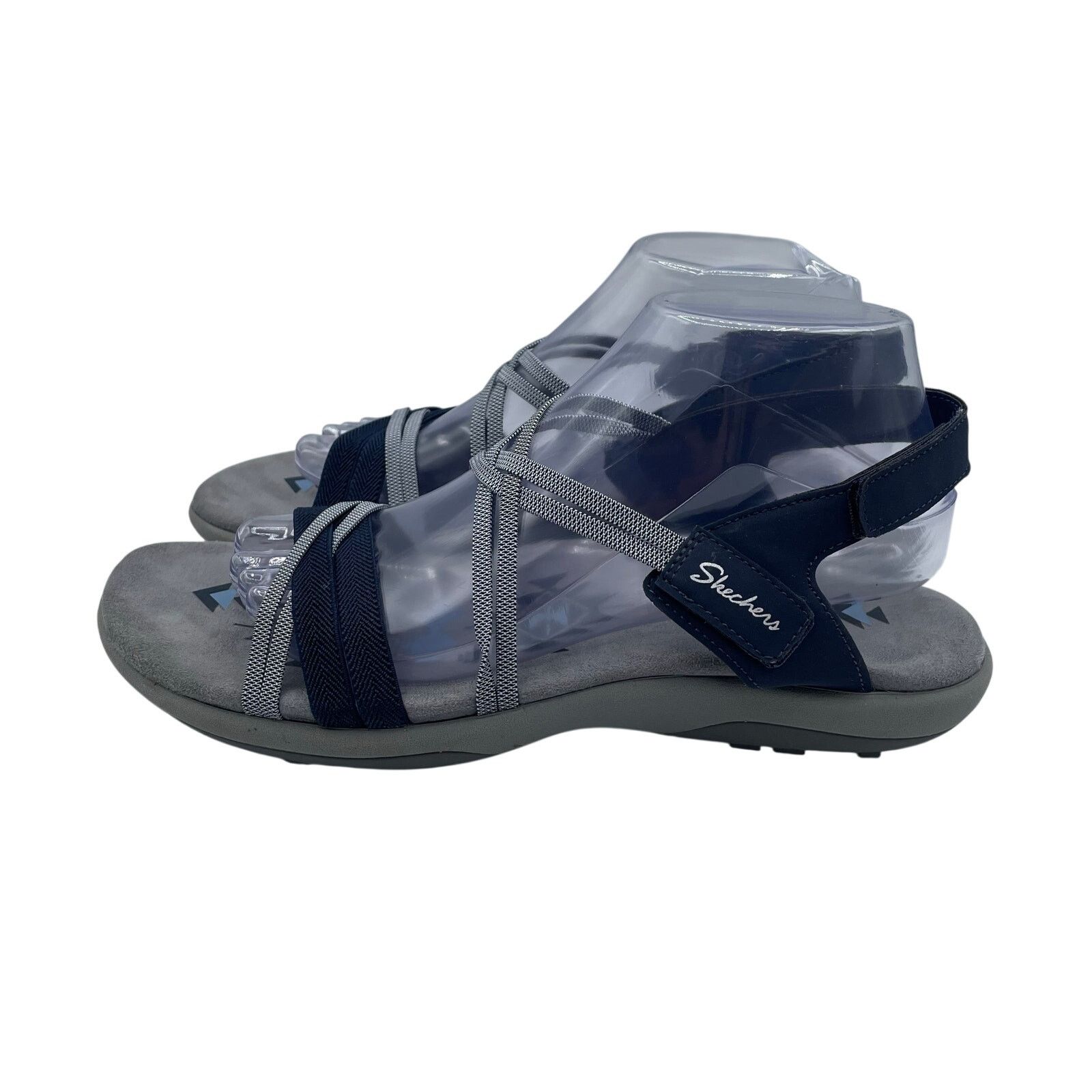 SKECHERS Skechers Reggae Slim Takes Two Strappy Sandals Blue Women 10 Size US 10 / IT 40 - 1 Thumbnail