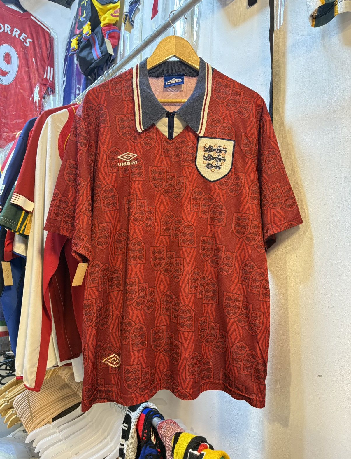 Umbro Vintage 1994 England National Football Team Away Kit Size US XXL / EU 58 / 5 - 1 Thumbnail