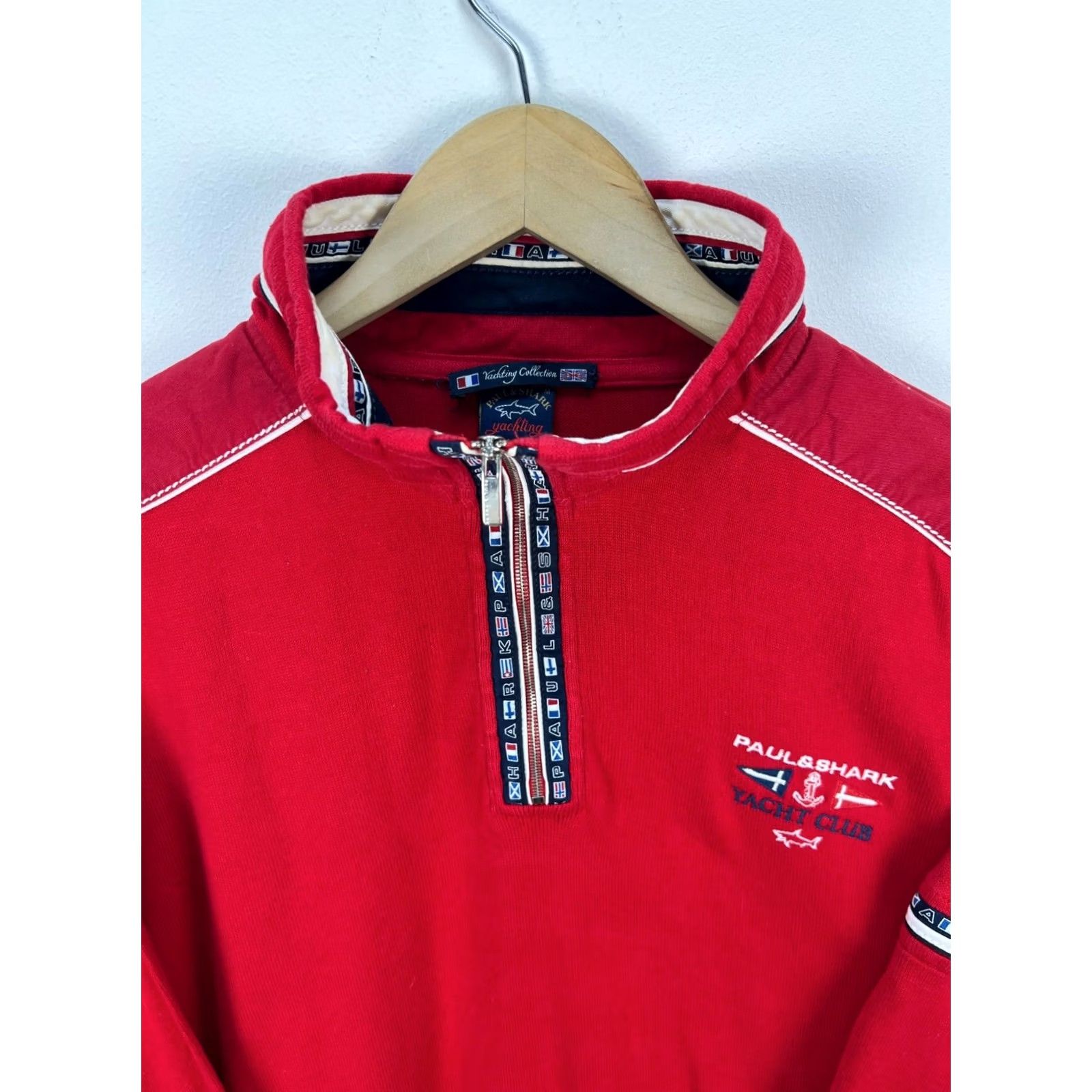 Paul & Shark Paul & Shark Yachting Club Red Half Zip Sweater Jumper 100% Cotton Size M Size US M / EU 48-50 / 2 - 3 Thumbnail