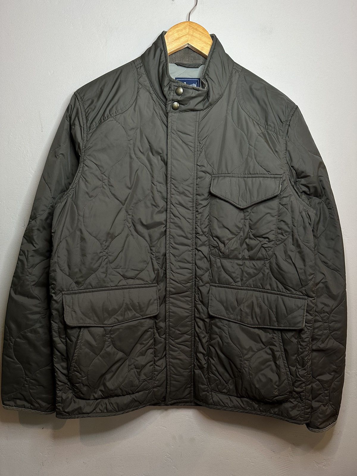 image of Grayers Quilted Cargo Jacket Coat - Medium in Olive Green, Men's