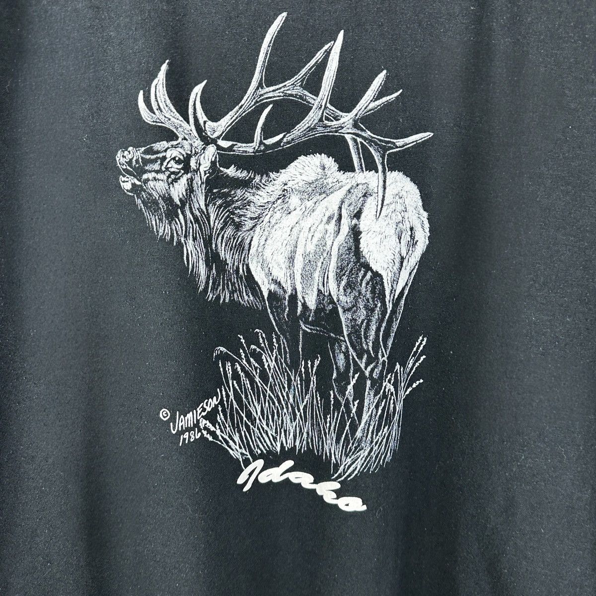 Vintage Vintage 80s Elk Idaho Animal Nature Art Shirt Size US L / EU 52-54 / 3 - 2 Thumbnail