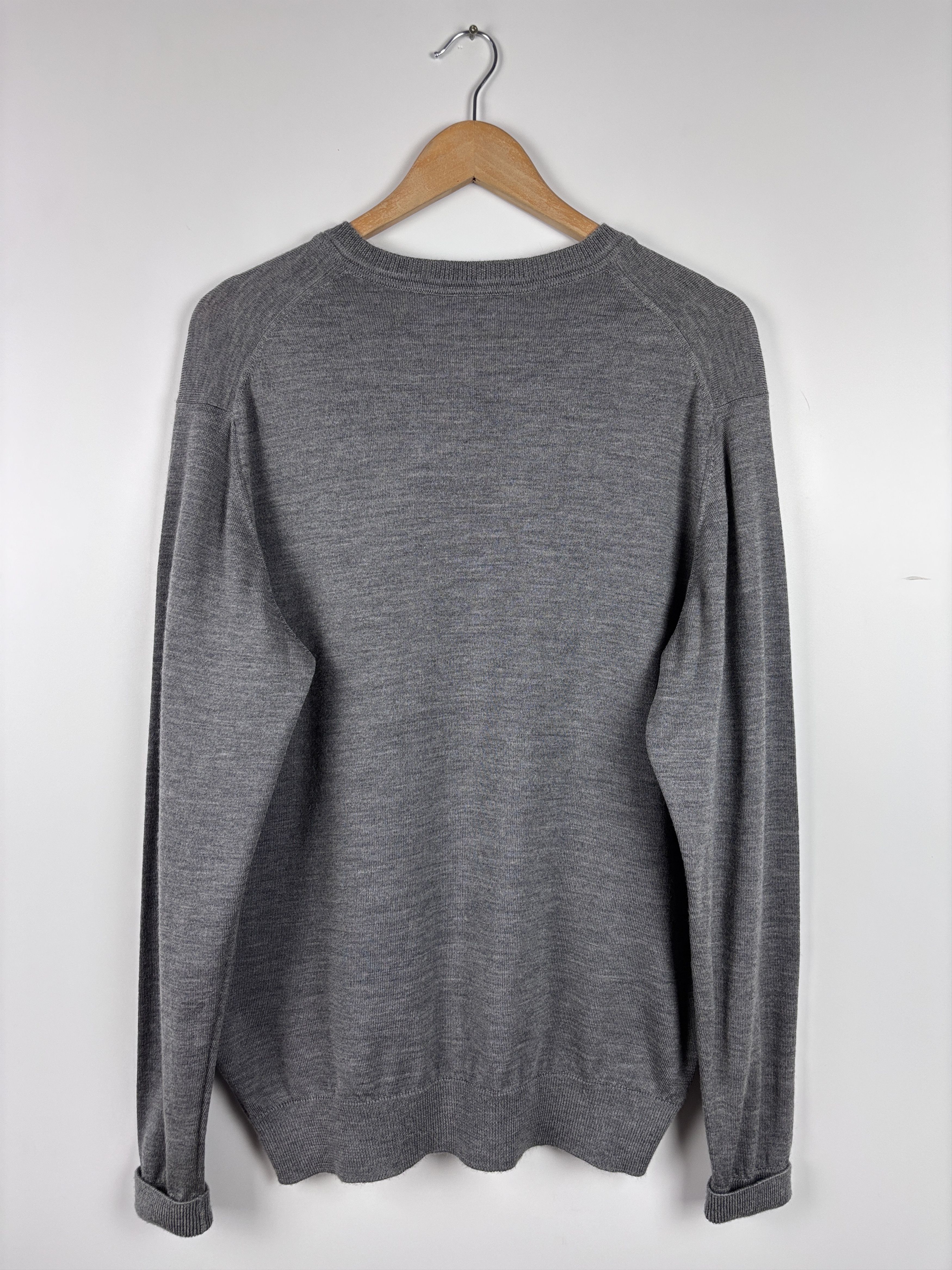 Lacoste Mens Lacoste V-Neck Sweater Wool Pullover Gray Size XL Size US XL / EU 56 / 4 - 5 Thumbnail