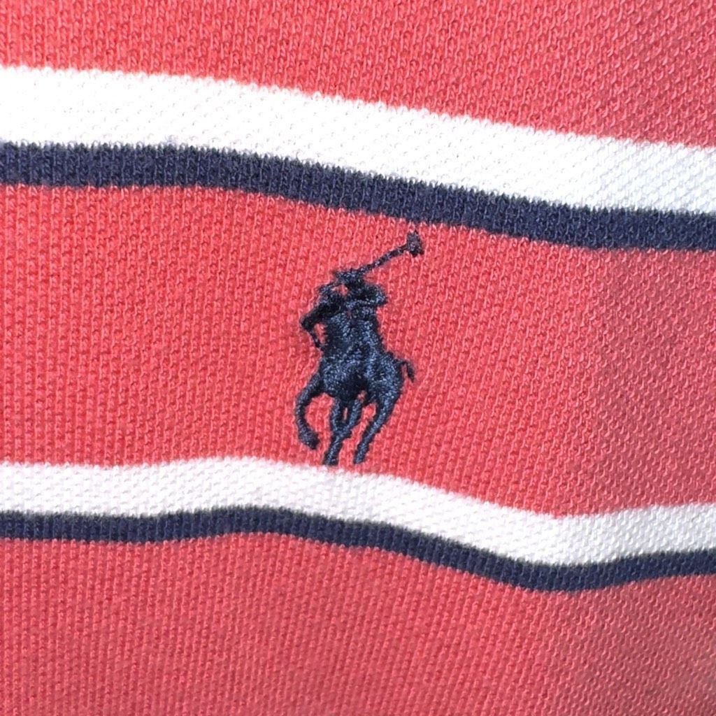 Polo Ralph Lauren Polo Ralph Lauren Salmon Red & White Pique Polo Shirt Size L Size US L / EU 52-54 / 3 - 3 Thumbnail