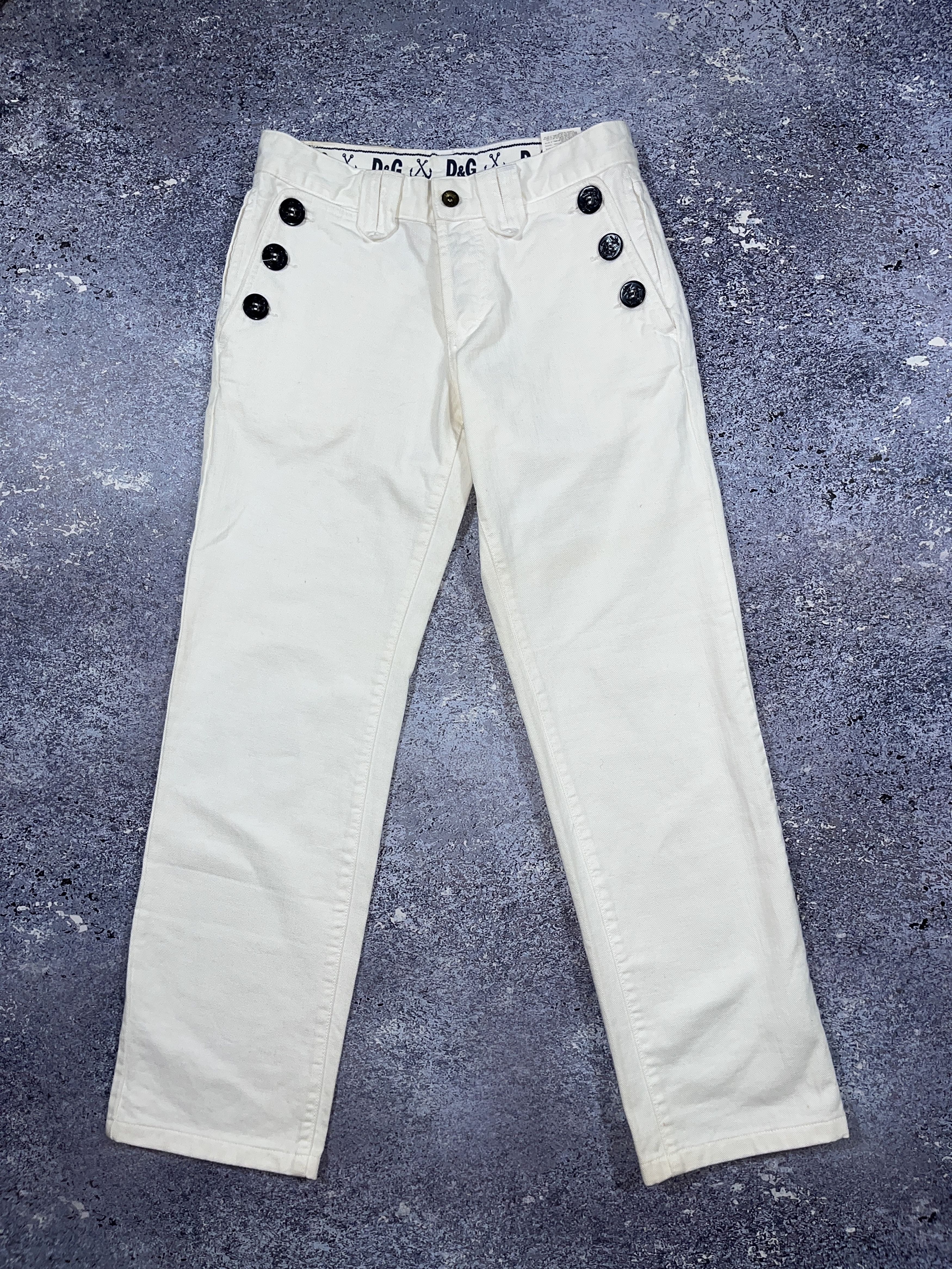 Dolce & Gabbana D&G Dolce Gabbana White Denim Pants Jeans Mariners Marine Size US 29 - 2 Thumbnail