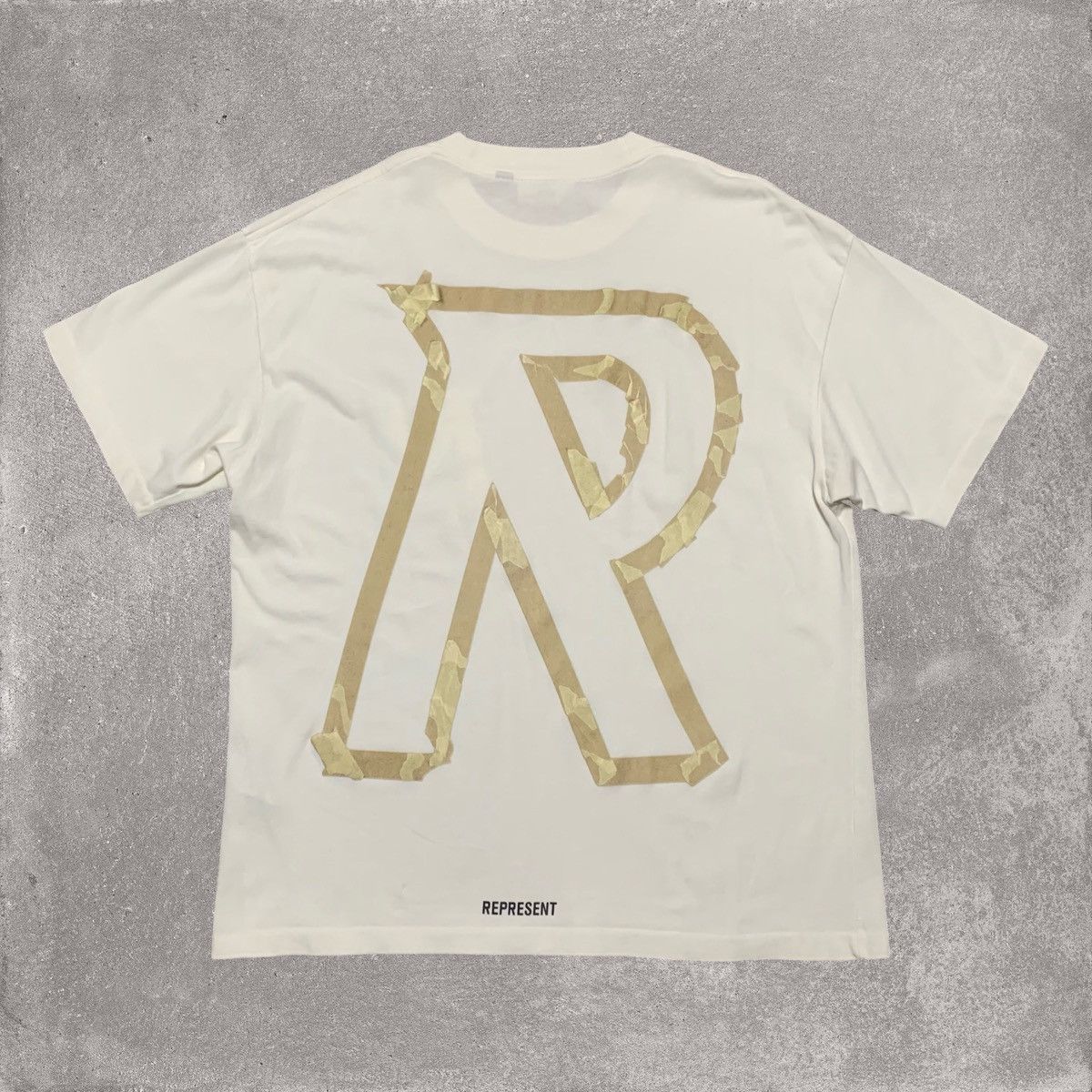Represent Clo. Represent Medium Masking Tape Initial Flat White Tee Size US M / EU 48-50 / 2 - 2 Thumbnail