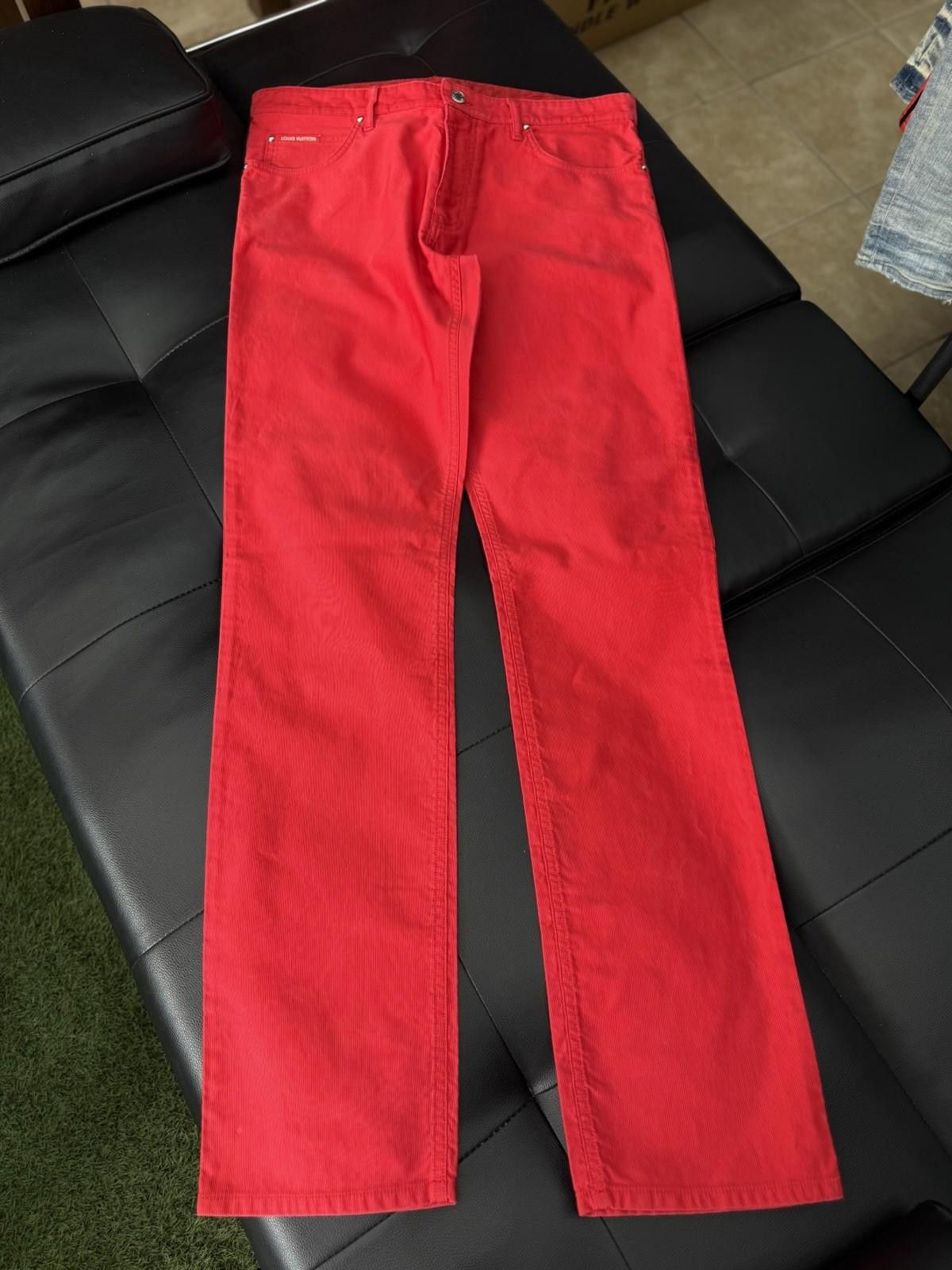 Louis Vuitton Authentic Louis Vuitton Red Denim Jeans Pants (34) Vintage Size US 34 / EU 50 - 1 Thumbnail