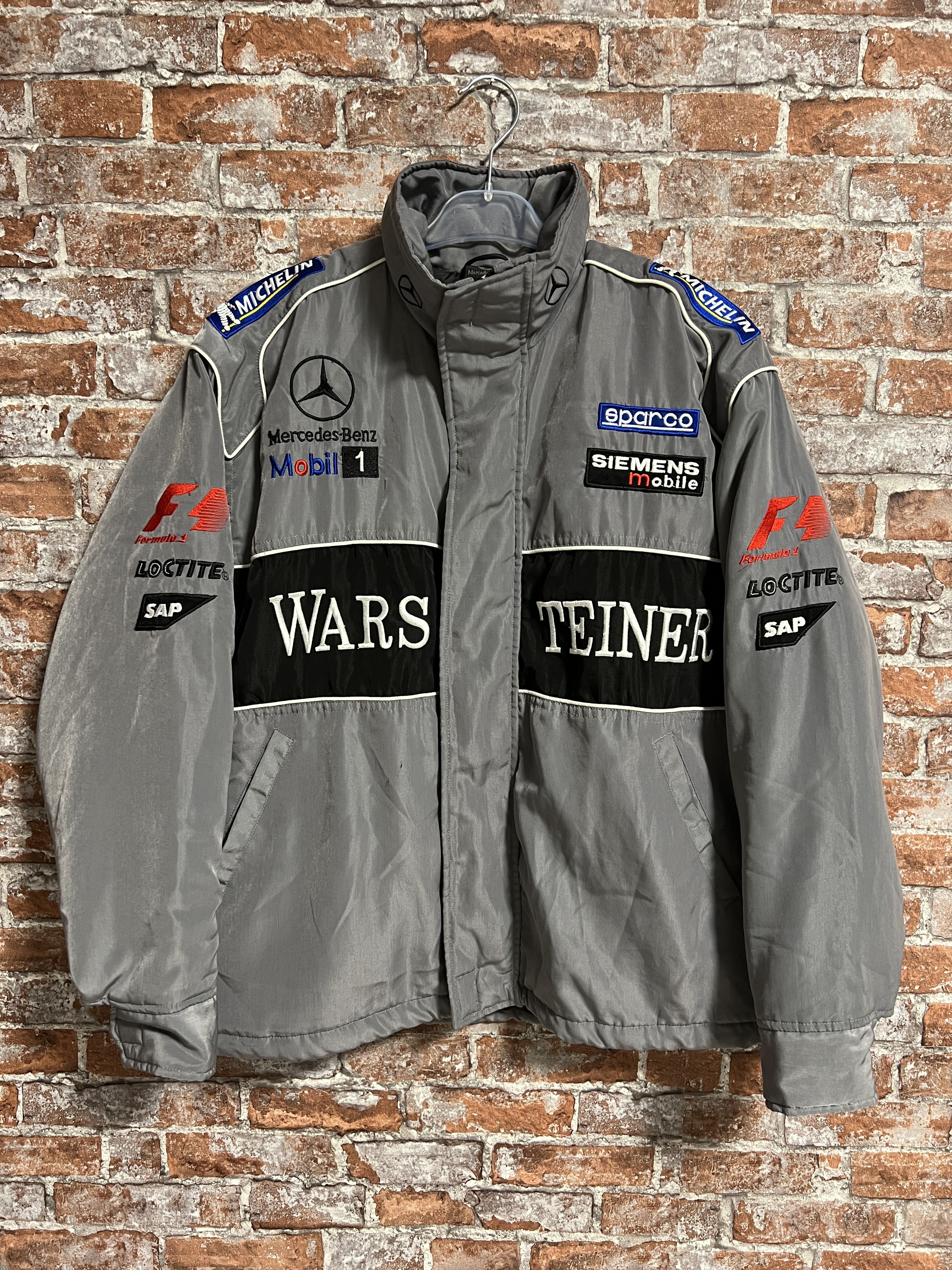 image of Mercedes Benz Warsteiner F1 Vintage 90's Racing Jacket in Grey, Men's (Size Medium)