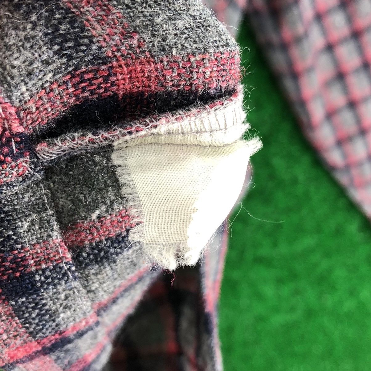 Flannel Vintage 80's Wool Flannel Checkered Double Pocket by Bazz Size US S / EU 44-46 / 1 - 12 Thumbnail