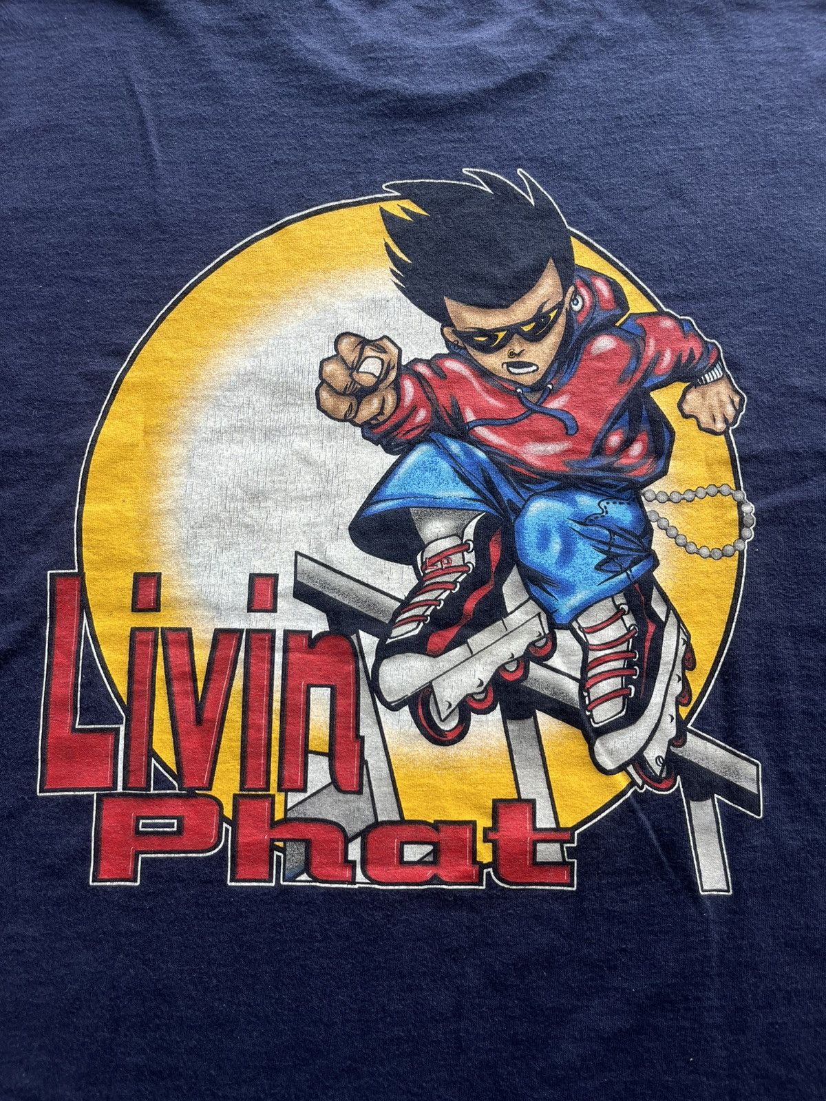 Vintage Vintage Livin Phat Roller blade Skateboard Brand 90’s Tshirt Size US L / EU 52-54 / 3 - 8 Thumbnail