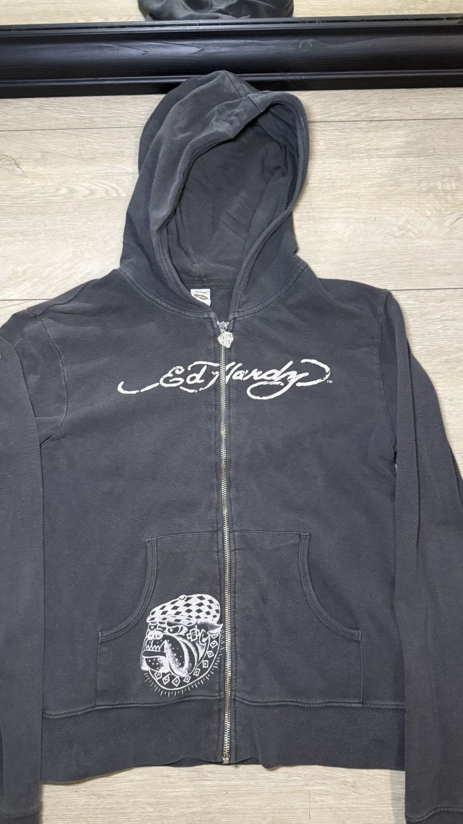 Ed Hardy Vintage / Y2K 2000s Ed Hardy Spell Out Tiger Logo Hoodie Size L / US 10 / IT 46 - 3 Thumbnail