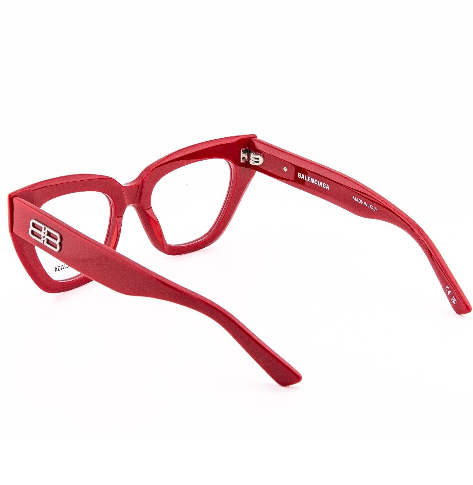Balenciaga BALENCIAGA Angular 0238 Red Silver Logo Eyeglass BB0238O 003 Size ONE SIZE - 3 Thumbnail
