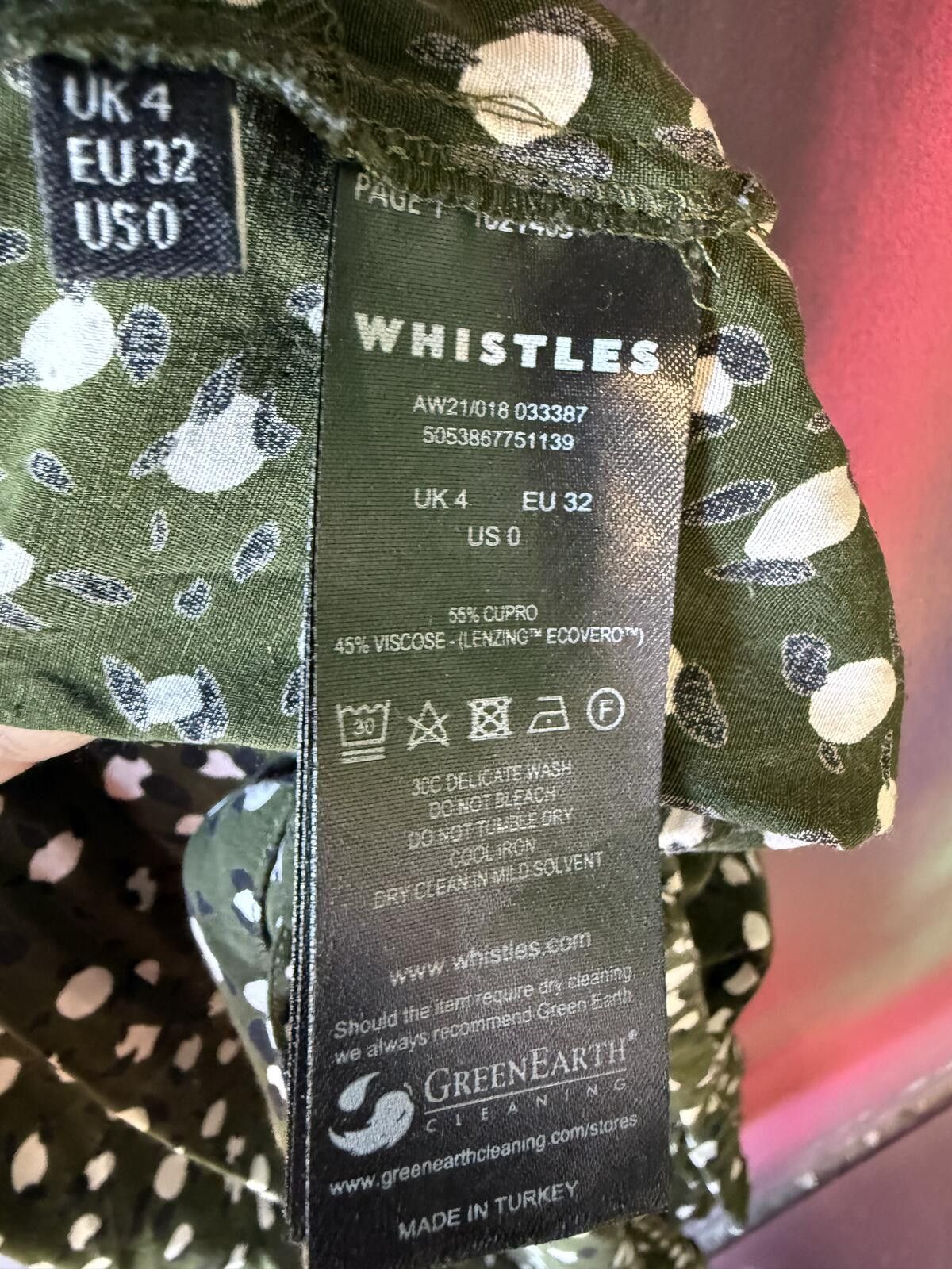 Whistles Whistles green animal print midi dress Size XS / US 0-2 / IT 36-38 - 3 Thumbnail