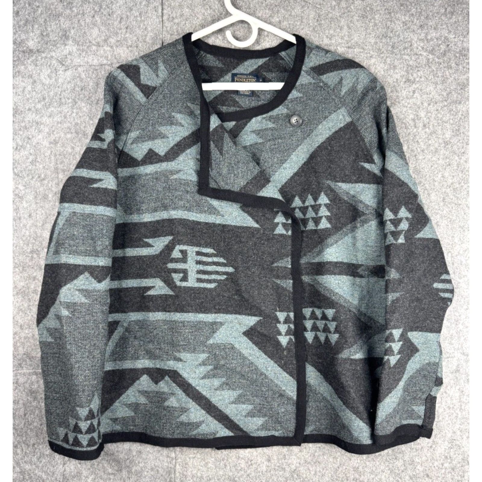 Pendleton VINTAGE Pendleton Cape Poncho Women's XL Aztec Southwest 100% Wool Loop Collar Size XL / US 12-14 / IT 48-50 - 2 Thumbnail