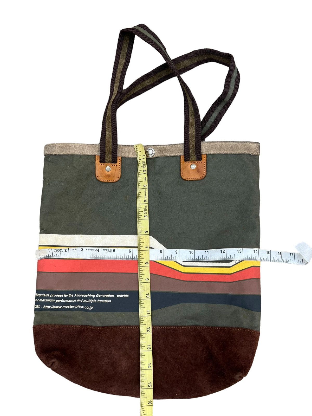 MasterPiece VTG Masterpiece Japan Fade Stains Canvas Leather Tote Bag Size ONE SIZE - 24 Thumbnail