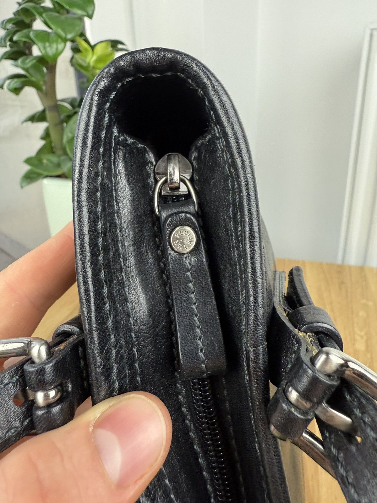 Vintage The Bridge Brown Leather Shoulder ​Bag Made In Italy Size ONE SIZE - 9 Thumbnail