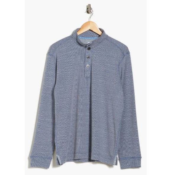 Tommy Bahama Tommy Bahama Mens Blue Big And Tall Half Snap Mock Neck Swea Size US XXL / EU 58 / 5 - 9 Thumbnail