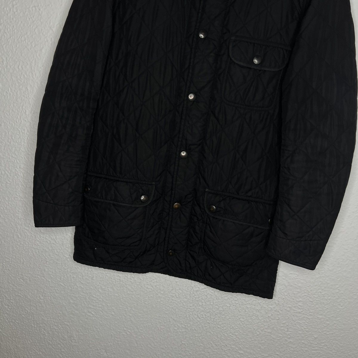 Barbour × Designer × Vintage Barbour Black Quilted Jacket Barnes Parka Coat Logo Size US M / EU 48-50 / 2 - 3 Thumbnail