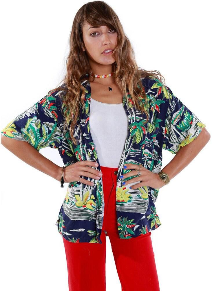 Designer Soft 80s Hawaiian Duke Button up Shirt - Vintage Size S / US 4 / IT 40 - 3 Thumbnail