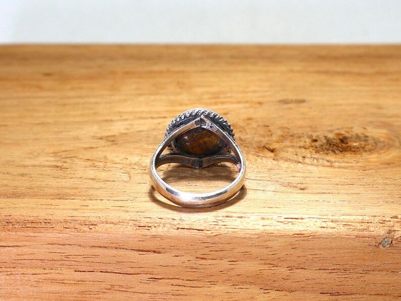 Handmade Handmade Tiger Eye Ring: Sterling Silver Promise Ring, Gift Size ONE SIZE - 7 Thumbnail