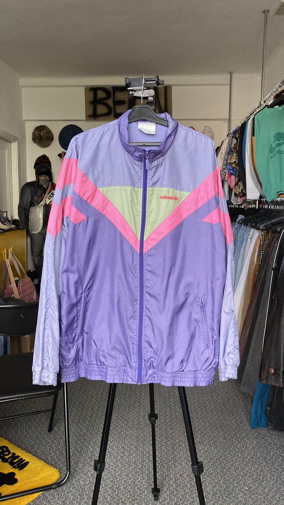 Adidas × Vintage Vintage Adidas Track Retro Jacket Nylon 90s Purple Size US M / EU 48-50 / 2 - 11 Thumbnail