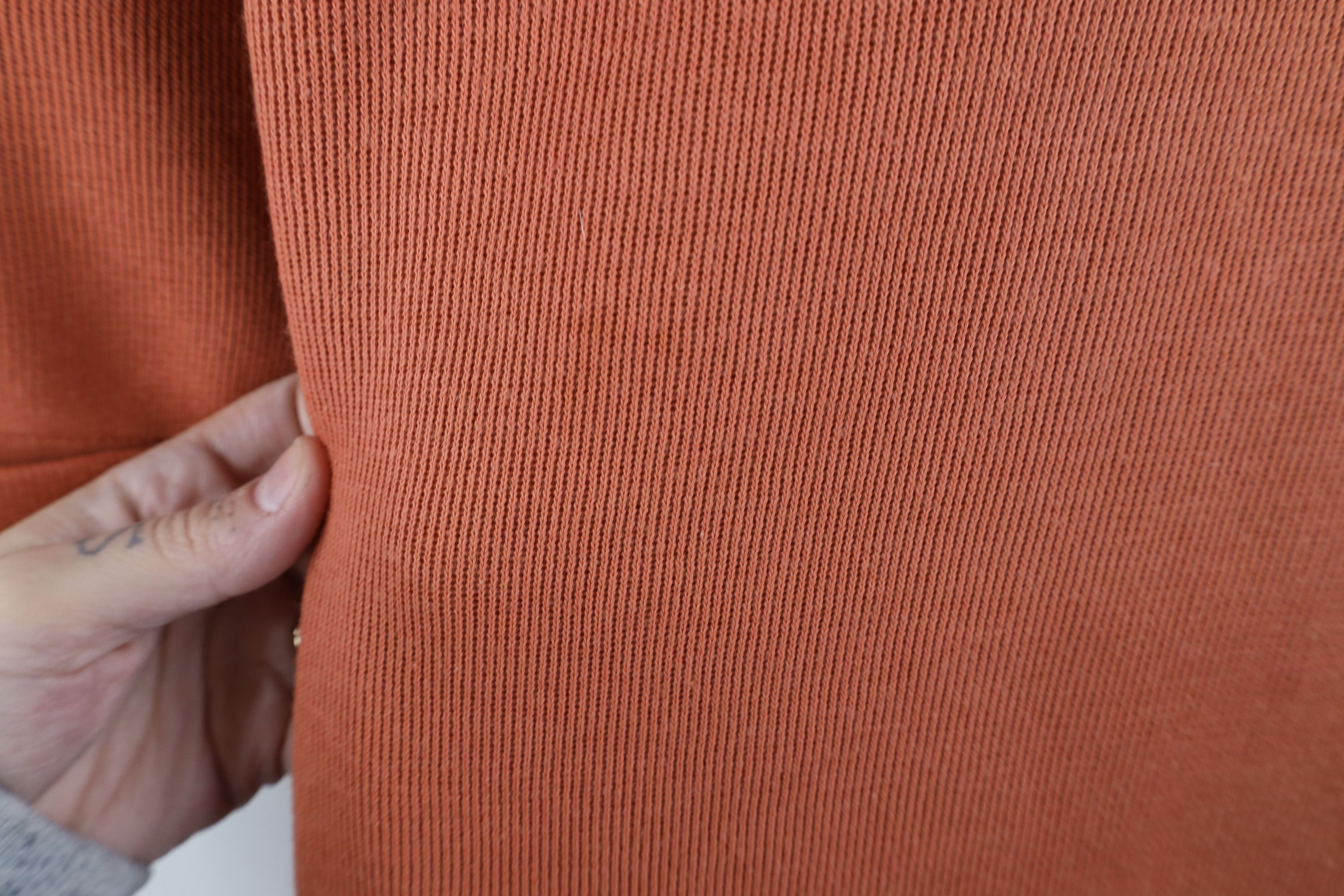 Express × Vintage Vintage 90s Express Thermal Ribbed Knit T-Shirt Pale Orange Size L / US 10 / IT 46 - 4 Thumbnail