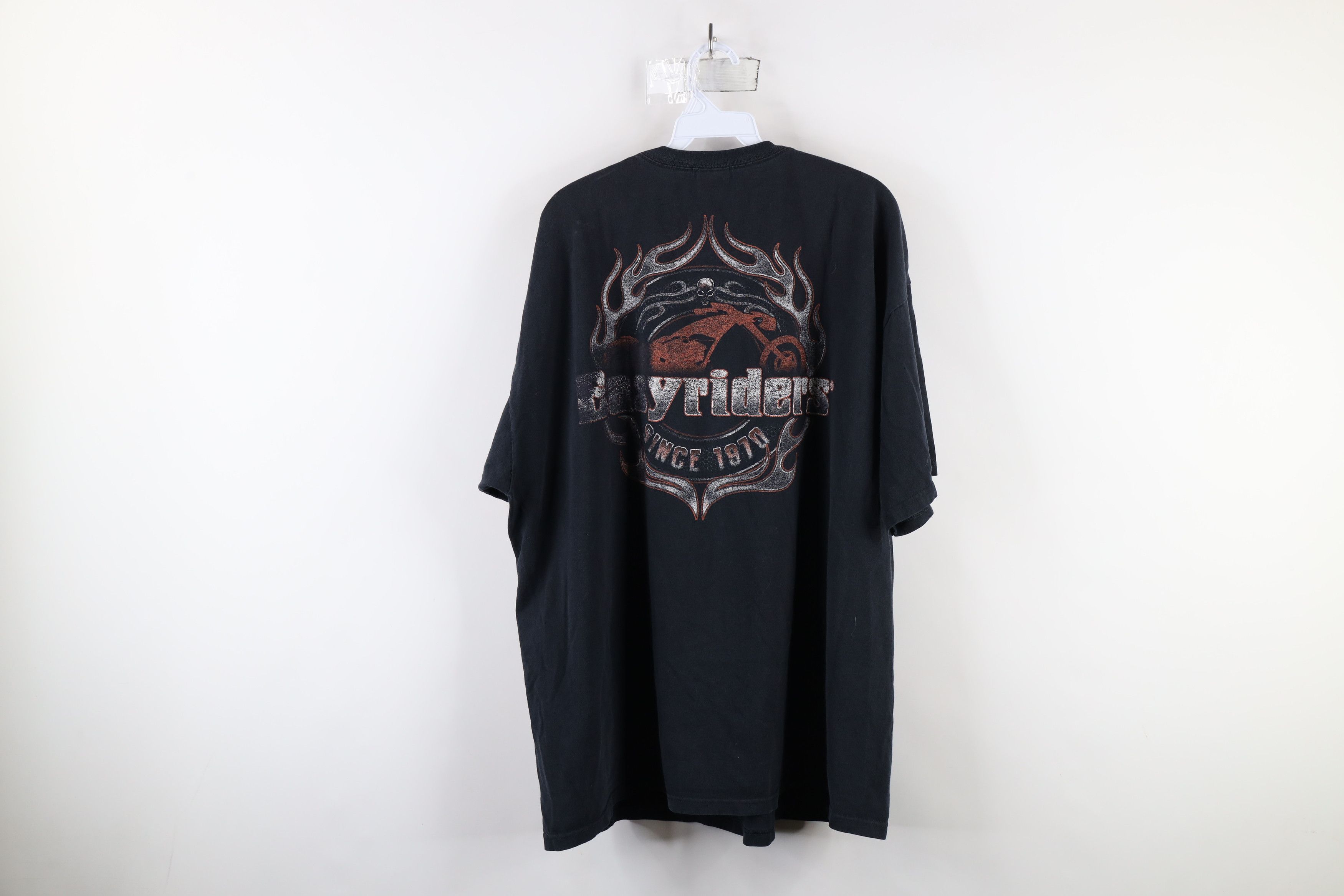 Vintage Vintage 90s Easyriders Motorcycles Fire Flames Skull T-Shirt Size US XXL / EU 58 / 5 - 12 Thumbnail