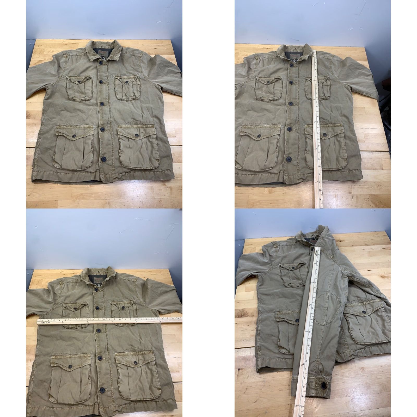 Lucky Brand Lucky Brand Utility Jacket Womens L Tan Casual Pockets Button Zip10088 Size L / US 10 / IT 46 - 8 Thumbnail