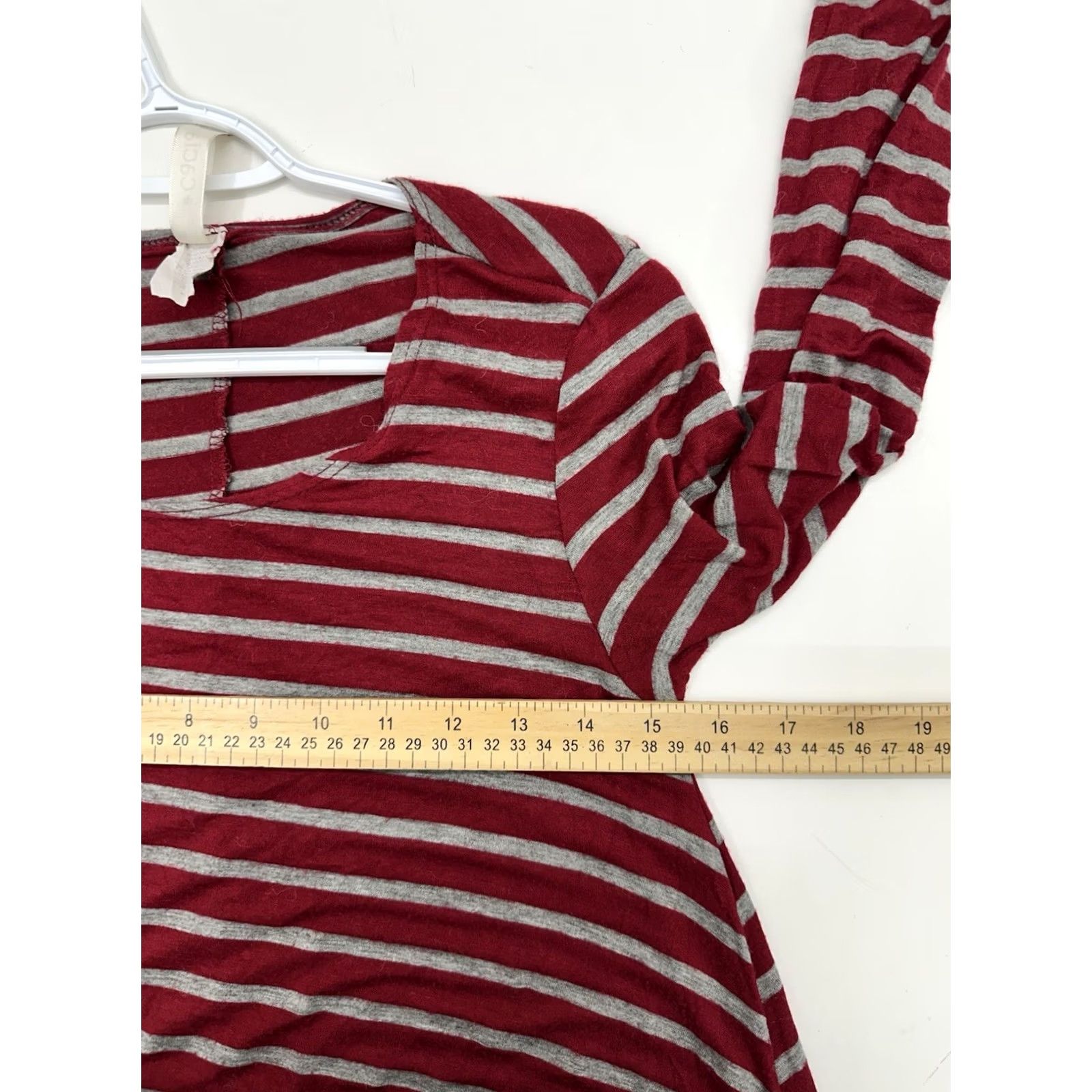 Vintage Cacia Womens Dress XL Red Gray Striped Long Sleeve Stretchy Size XL / US 12-14 / IT 48-50 - 6 Thumbnail