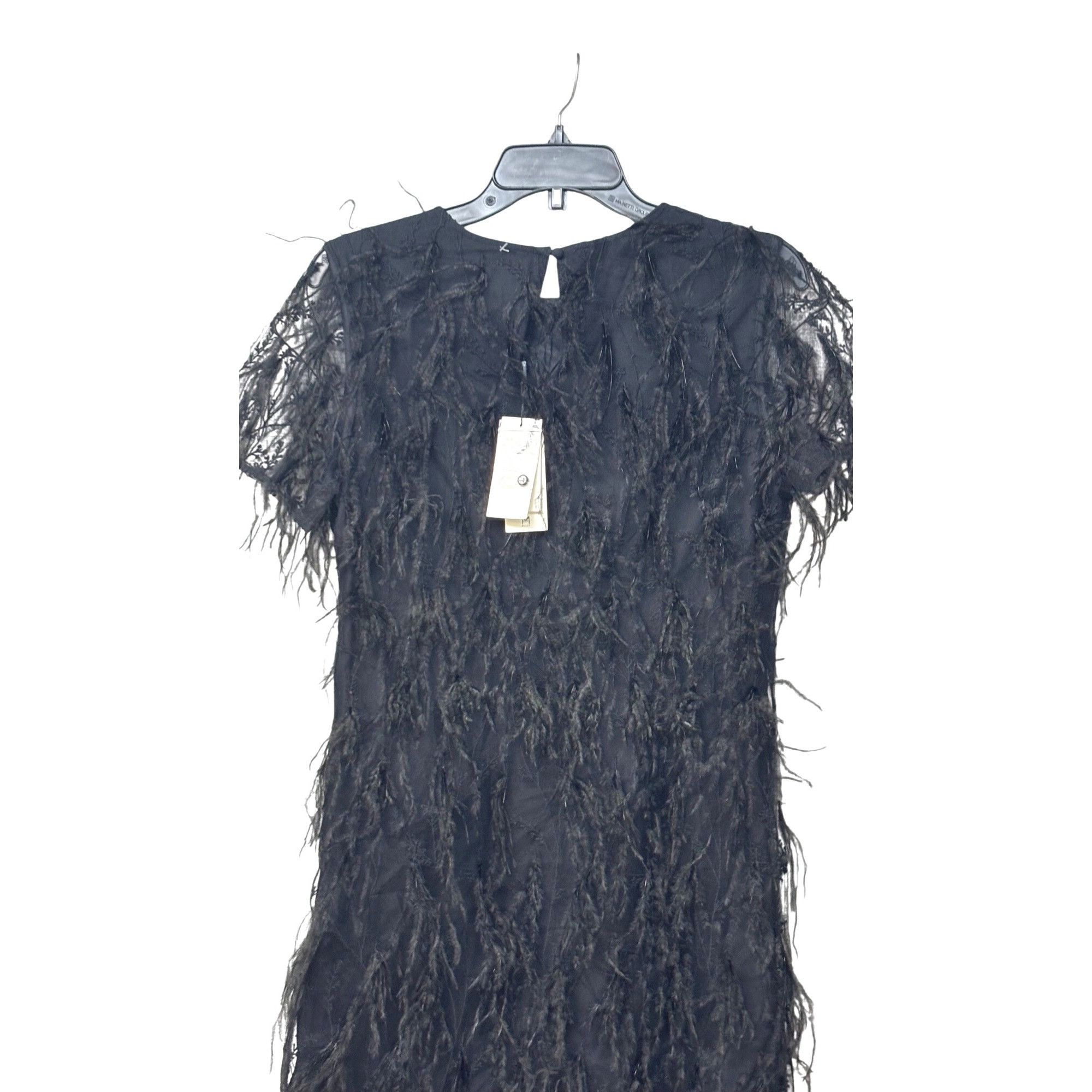 MILLY Milly Rana Feather Shift Mini Cocktail dress, Black, Sz. 4 Size S / US 4 / IT 40 - 4 Thumbnail