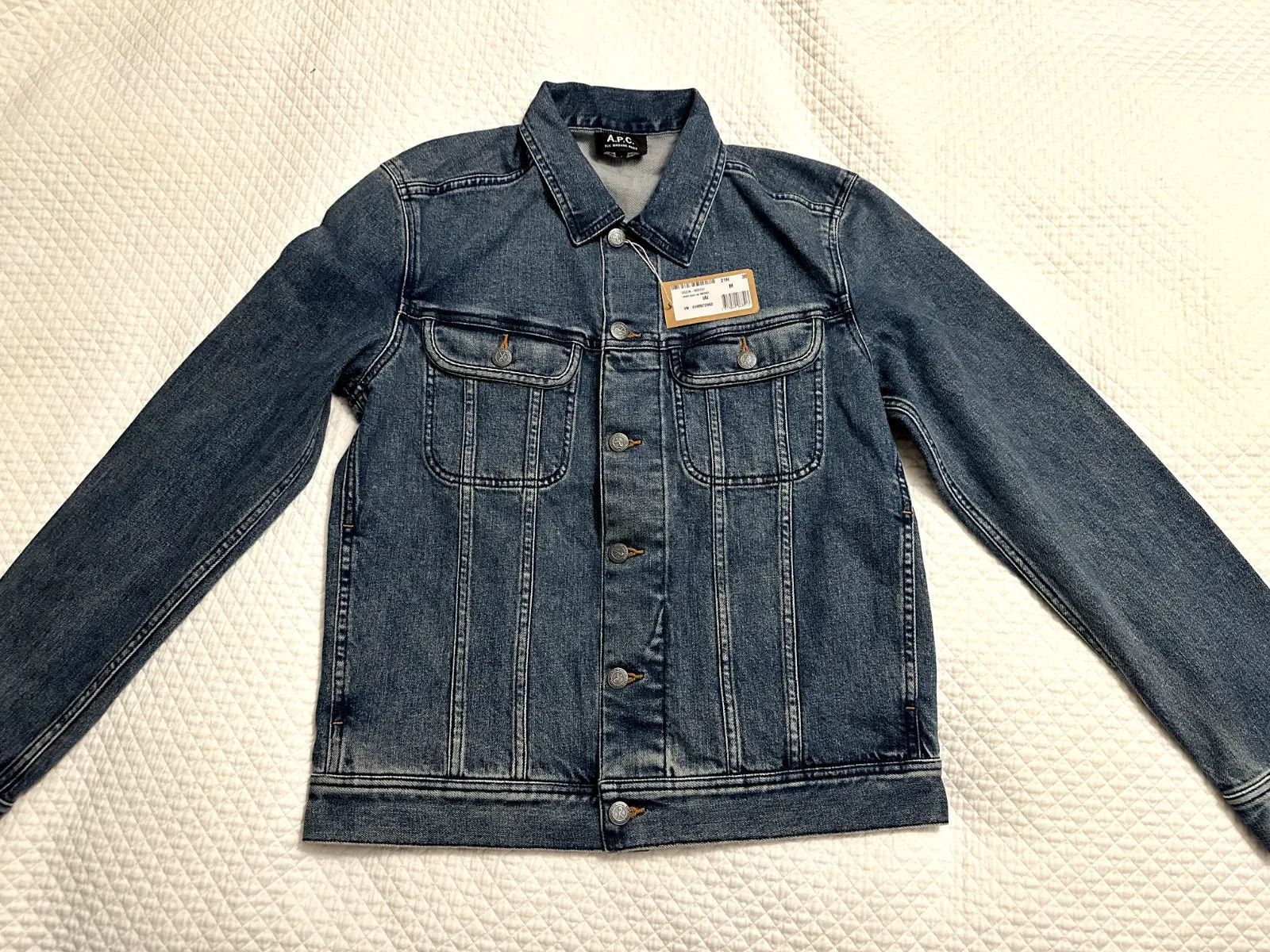 image of A P C Denim Jacket Stonewash Indigo Medium, Men's