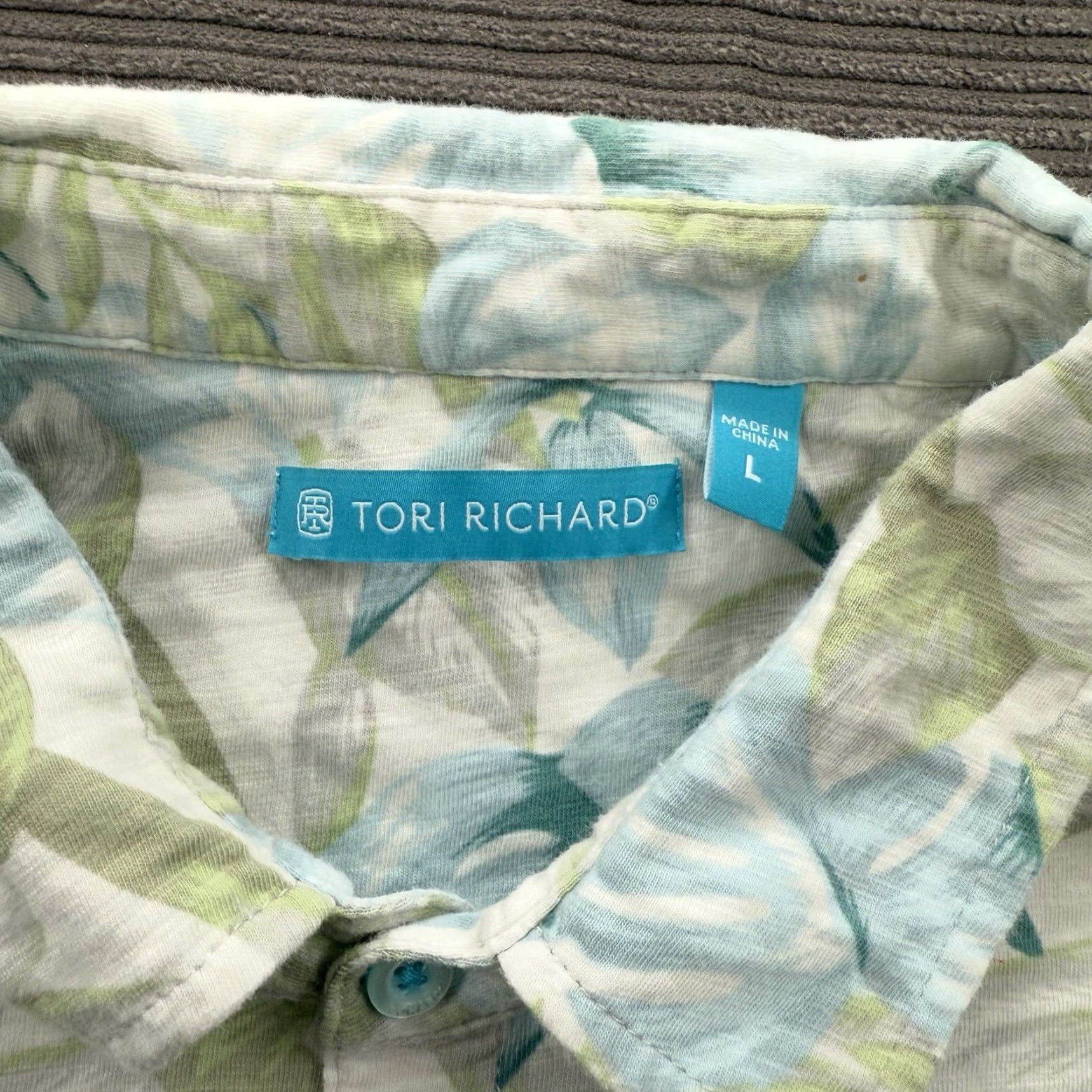 Tori Richard Tori Richard Polo Shirt Men L Cotton Tropical Palm Leaf Print Vacation Multicolor Floral Short Sleeve Button-Up Size US L / EU 52-54 / 3 - 3 Thumbnail