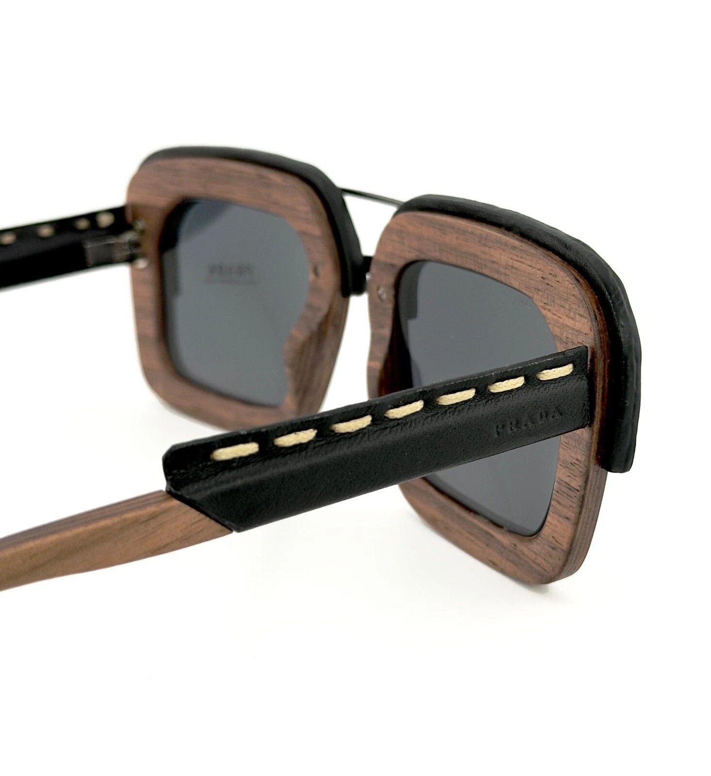 Prada PRADA 26R PR26RS RAW Brown Canaletto Black Sunglasses Size ONE SIZE - 10 Thumbnail