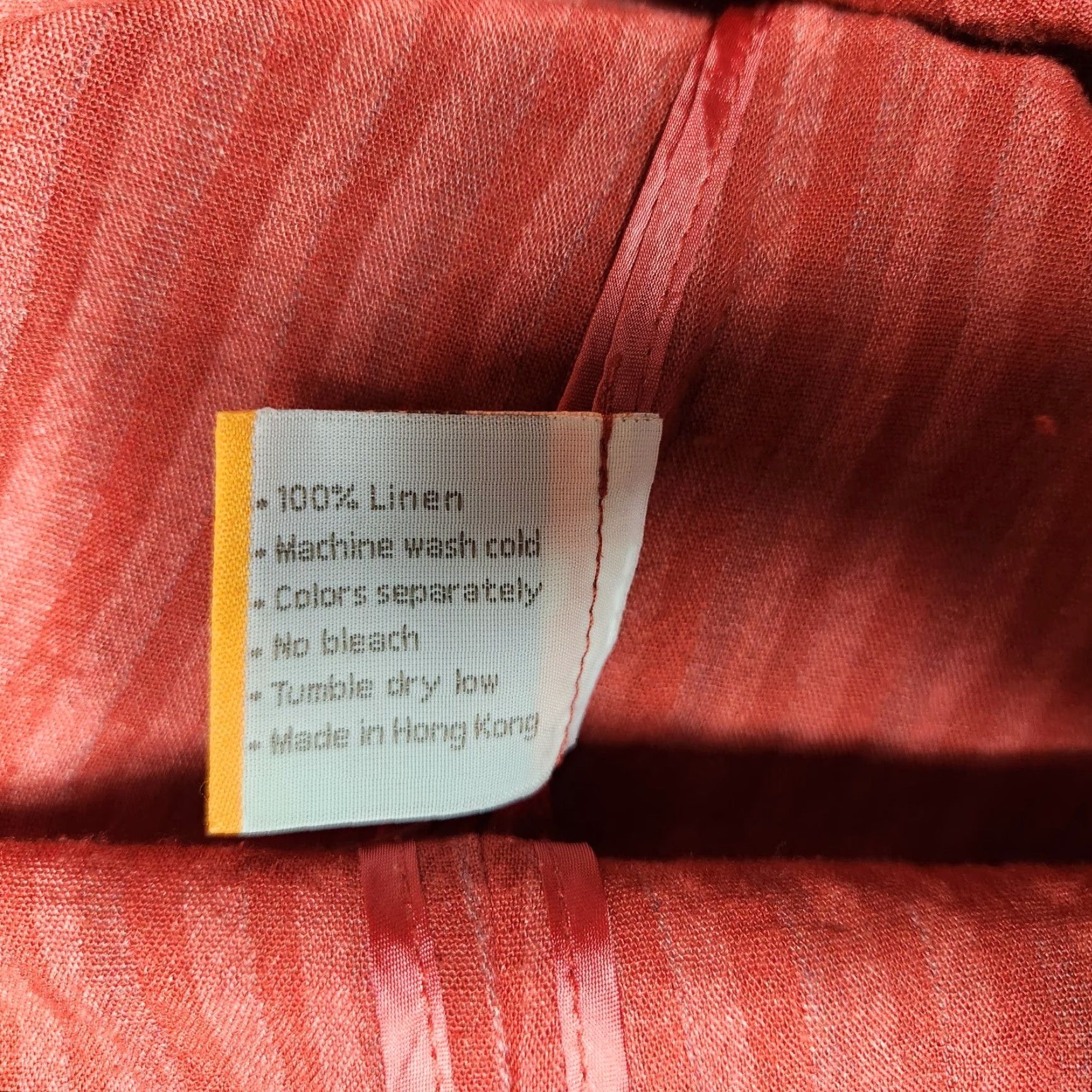 Rusty Fridaze Blouse Womens Rust Red Stripe 100% Linen 3/4 Sleeve Lagenlook Top-Size L Brown Rounded Neck Casual, Travel Womens Size L / US 10 / IT 46 - 5 Thumbnail